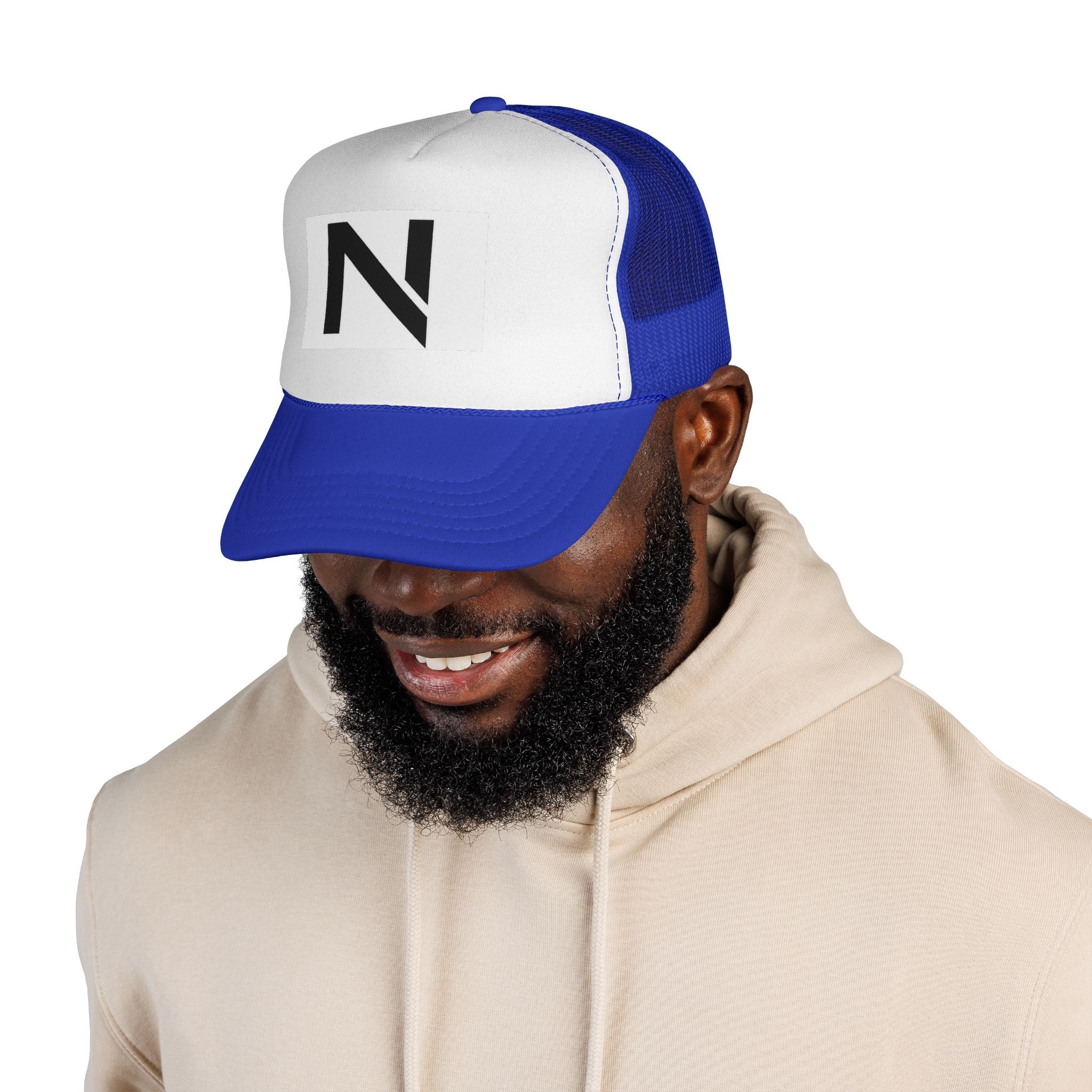 N Logo Trucker Cap — Minimal Monogram Mesh Hat