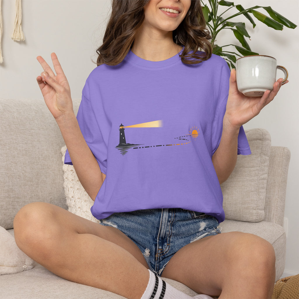 Lighthouse Sunset Graphic T-Shirt
