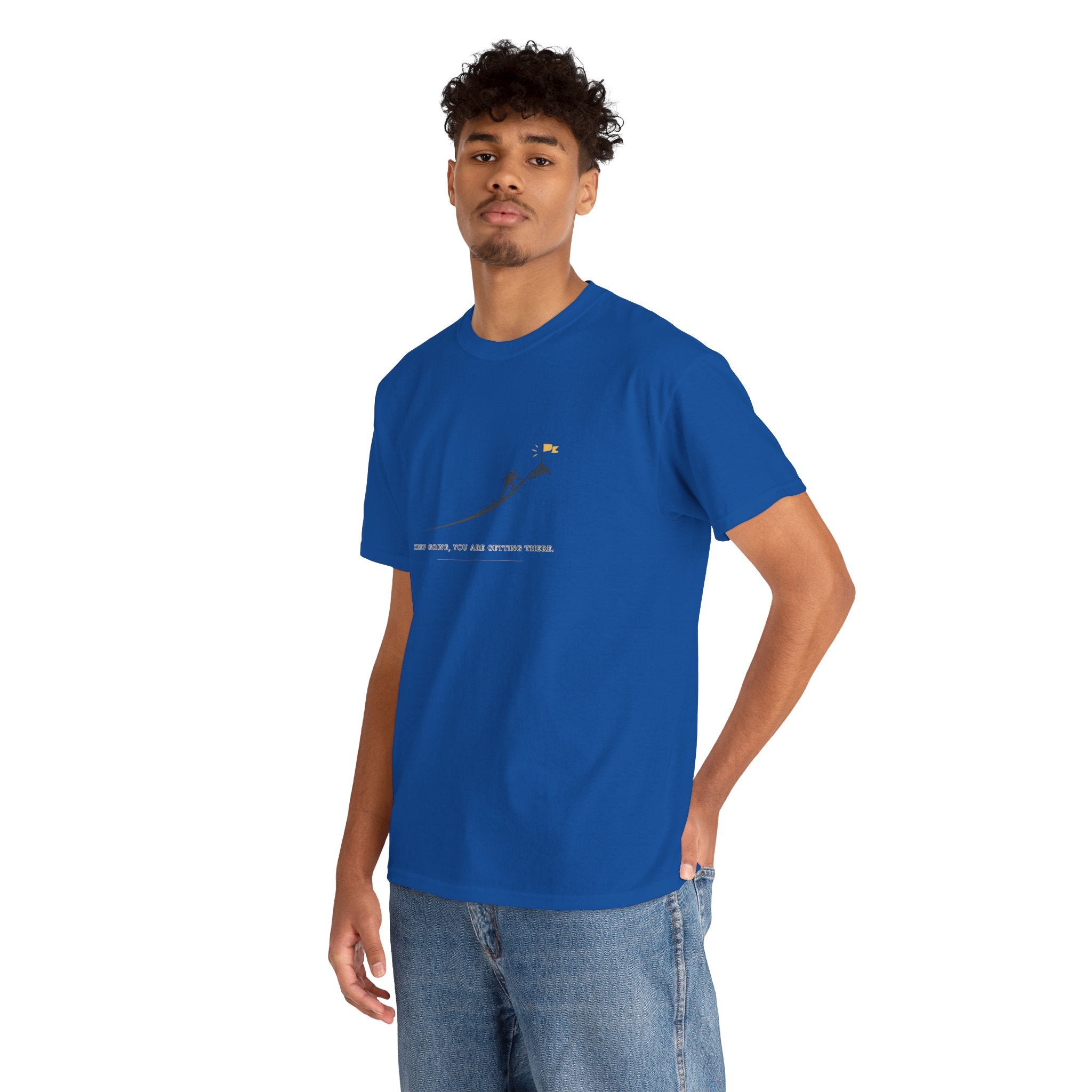 T-Shirt — Tiny Mountain Climber Design "Keep Going, You Are Getting There"
