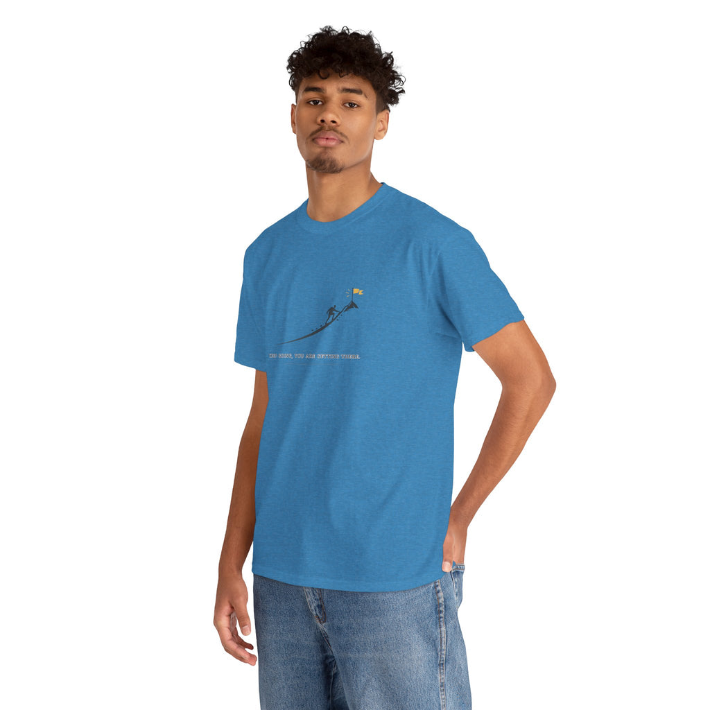 T-Shirt — Tiny Mountain Climber Design "Keep Going, You Are Getting There"