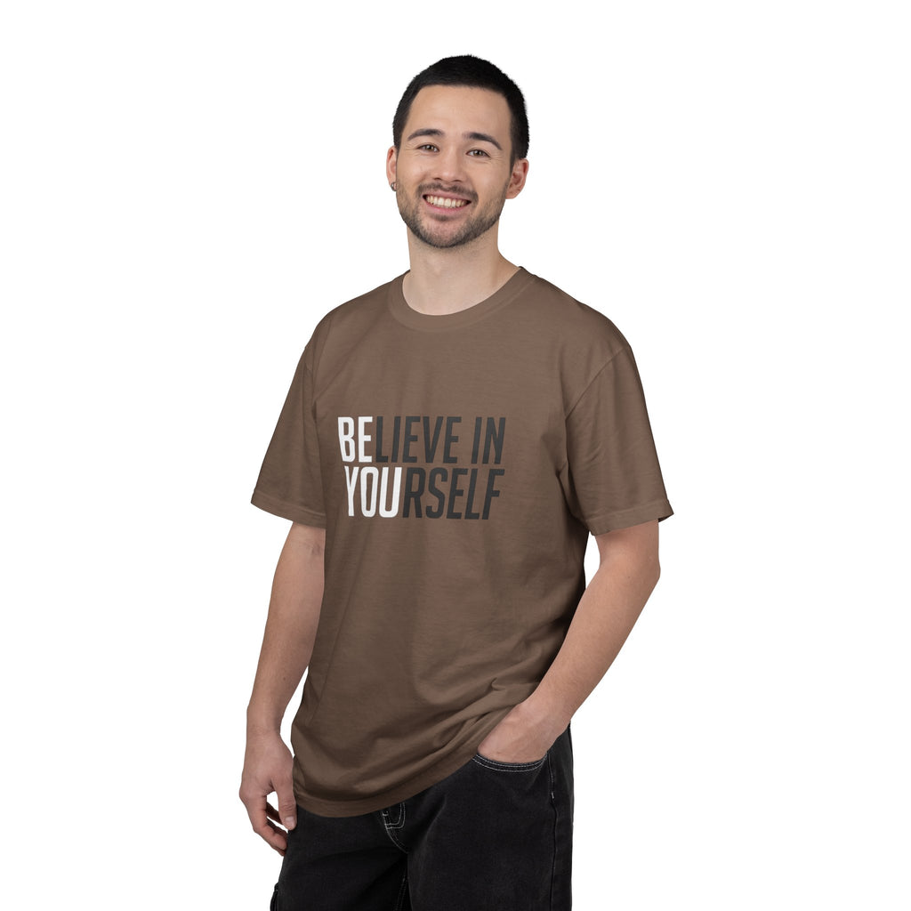 Believe In Yourself motivational text T-shirt | Typography tee, positive affirmation