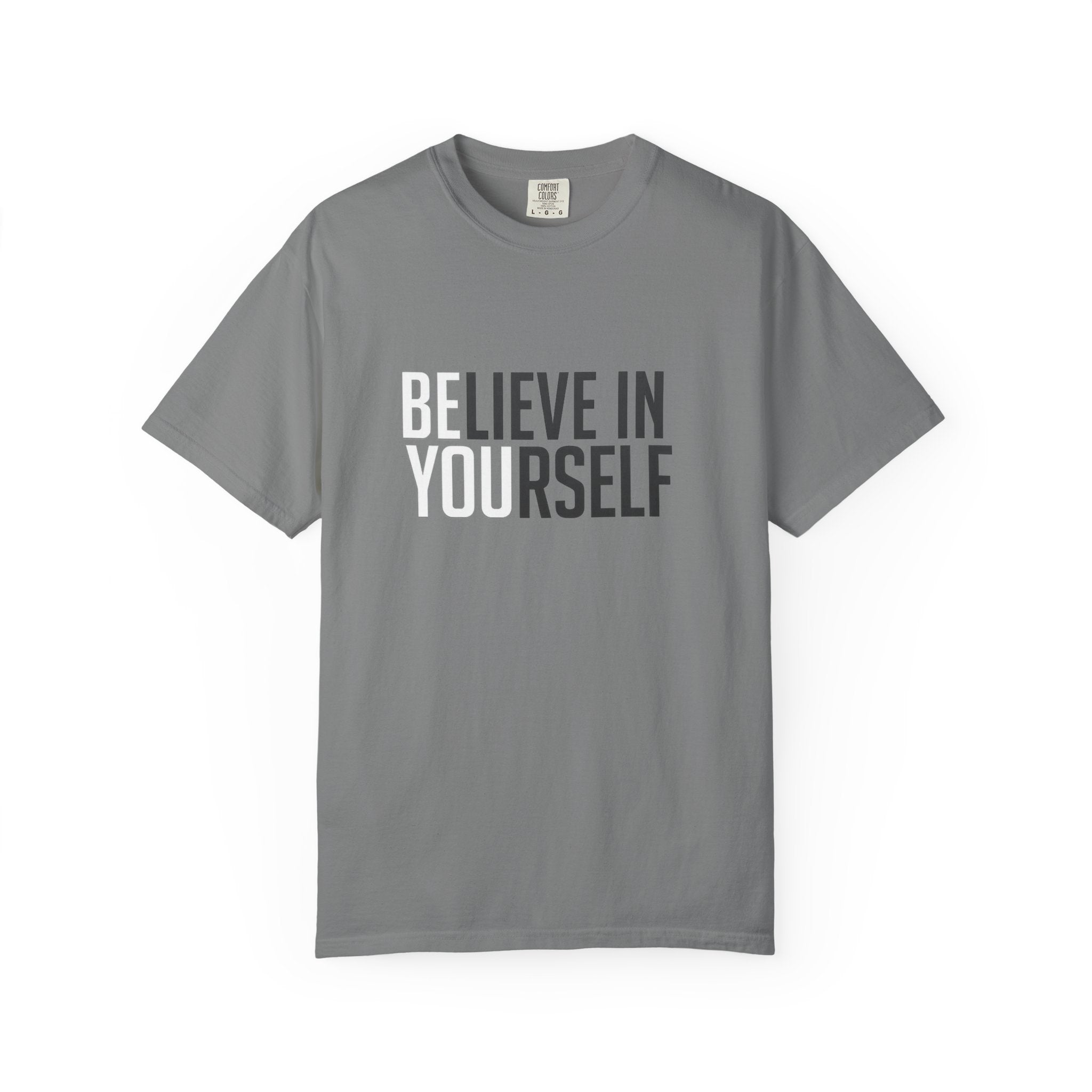 Believe In Yourself motivational text T-shirt | Typography tee, positive affirmation