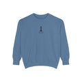 Minimalist Statue Crewneck Sweatshirt — "Love Over Fear" Graphic