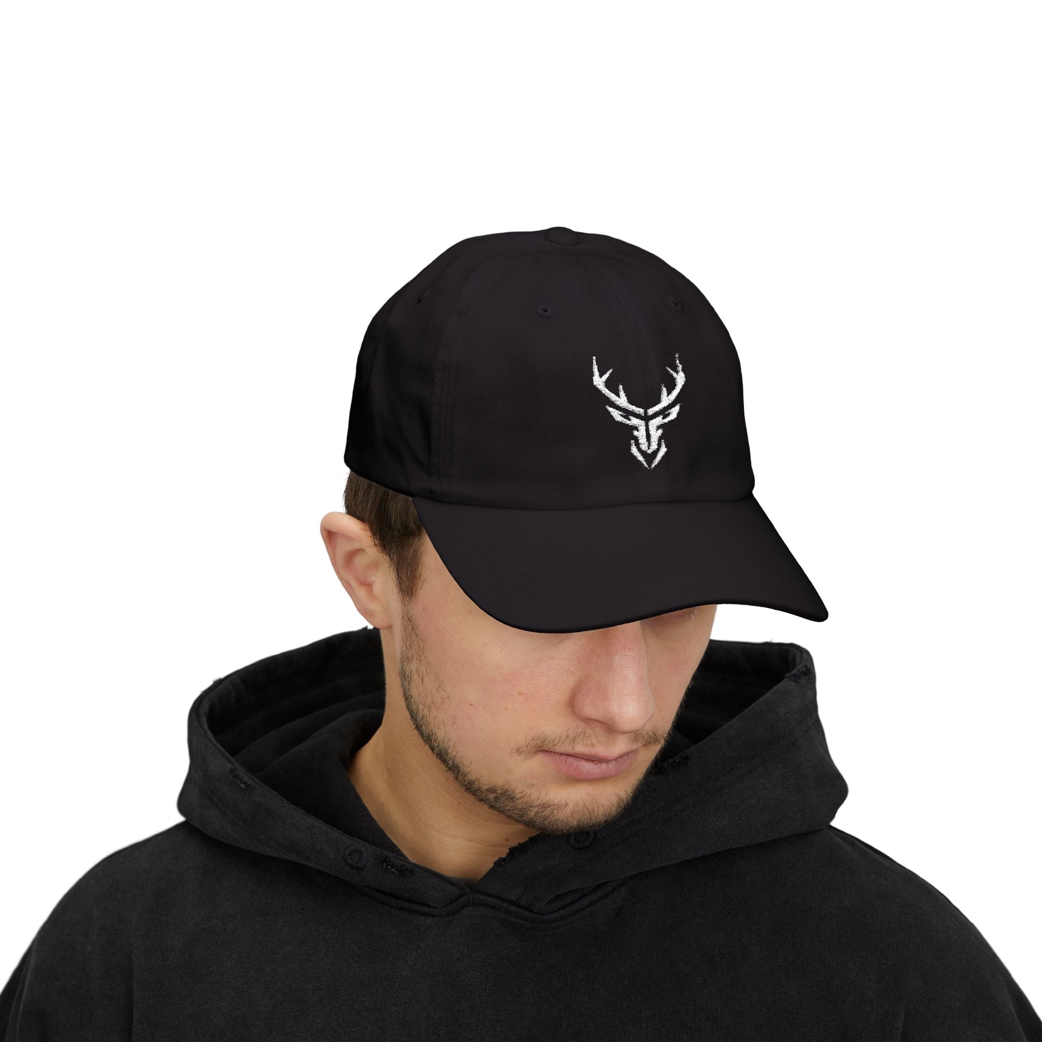 Deer Skull Dad Cap — Minimal Rustic Antler Baseball Hat