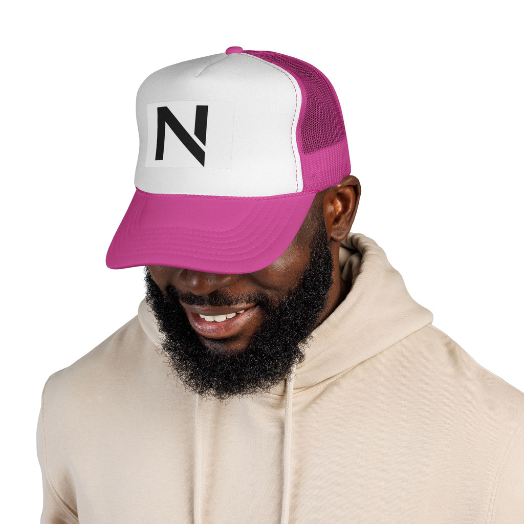 N Logo Trucker Cap — Minimal Monogram Mesh Hat