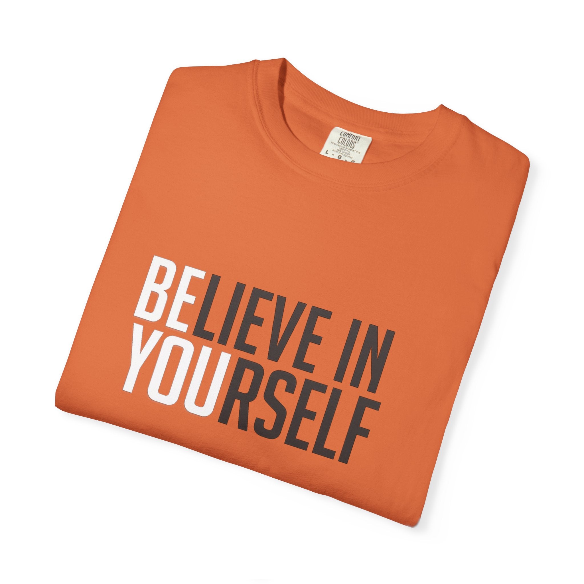 Believe In Yourself motivational text T-shirt | Typography tee, positive affirmation