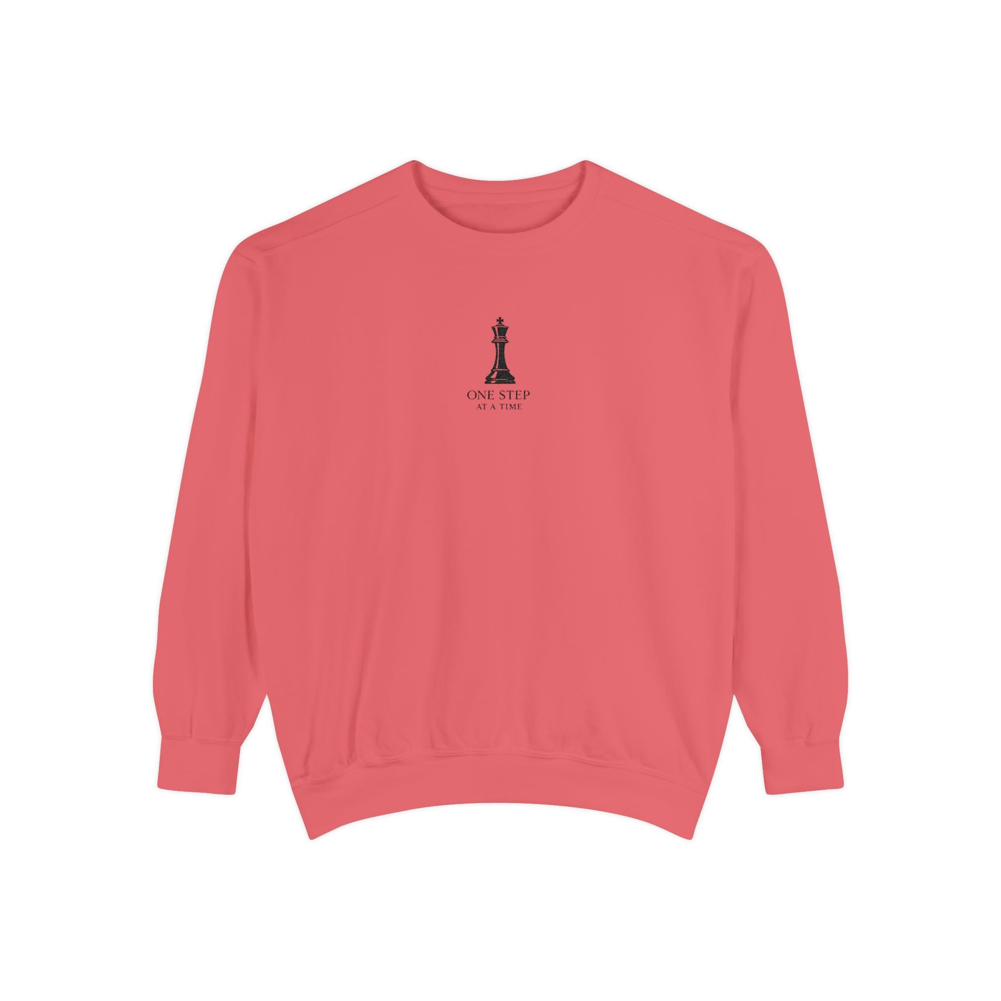 Minimalist Statue Crewneck Sweatshirt — "Love Over Fear" Graphic