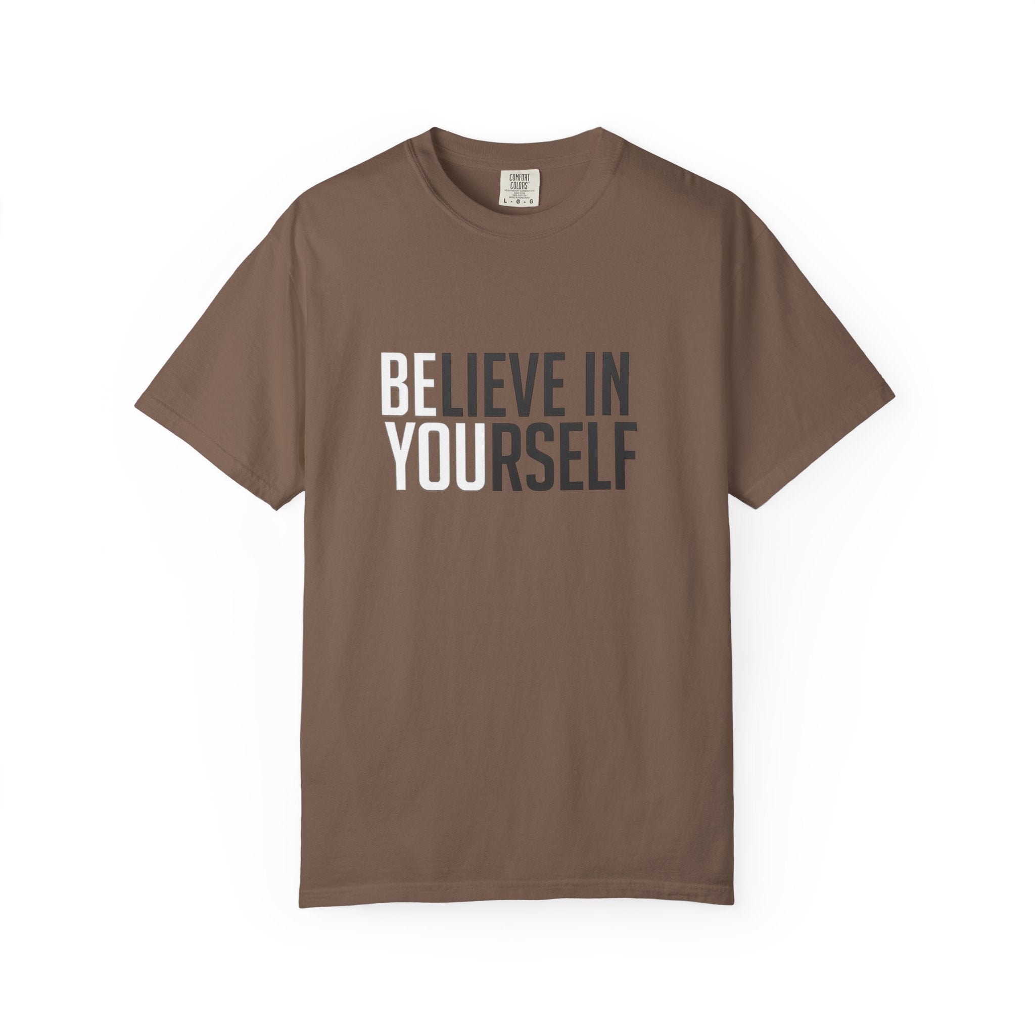 Believe In Yourself motivational text T-shirt | Typography tee, positive affirmation