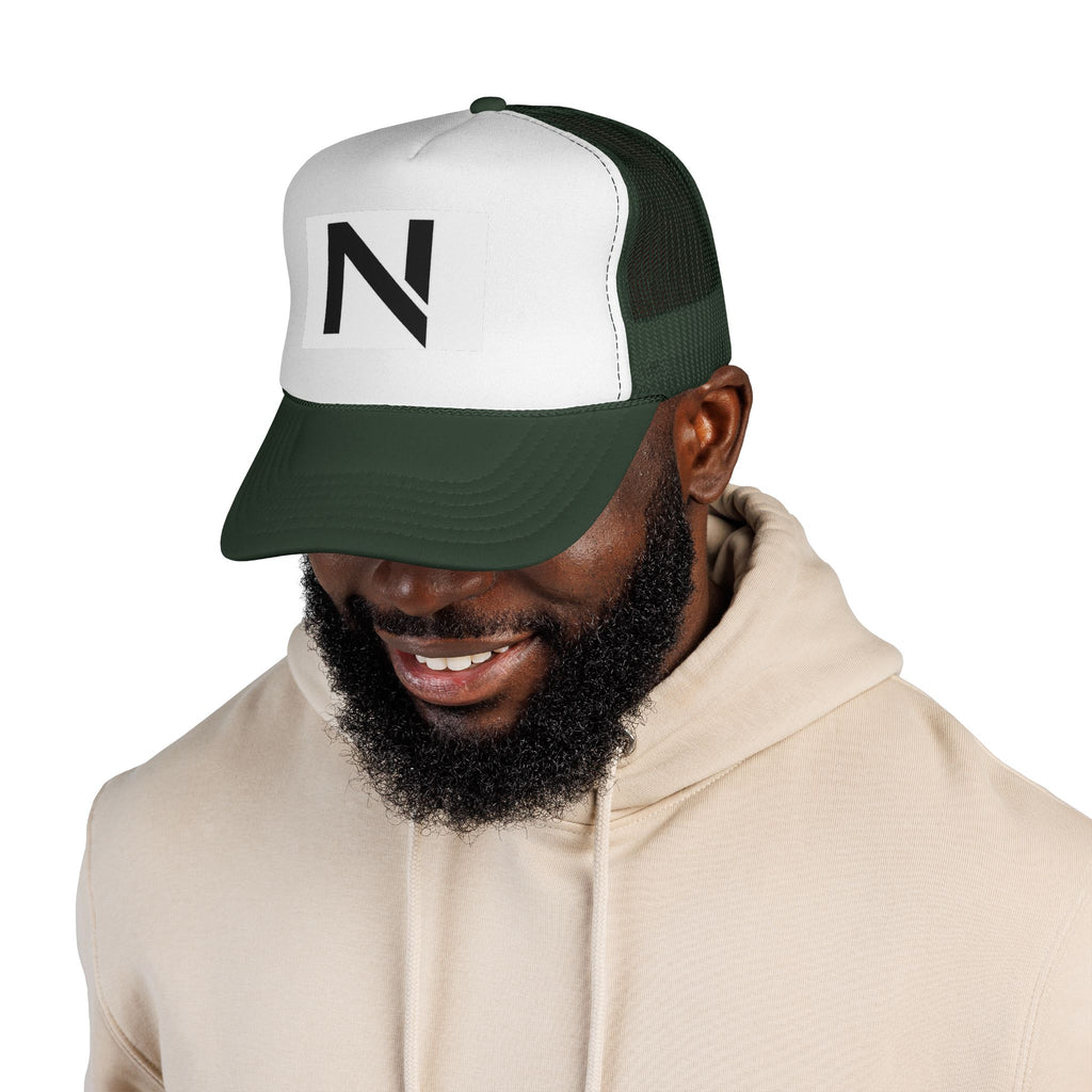 N Logo Trucker Cap — Minimal Monogram Mesh Hat