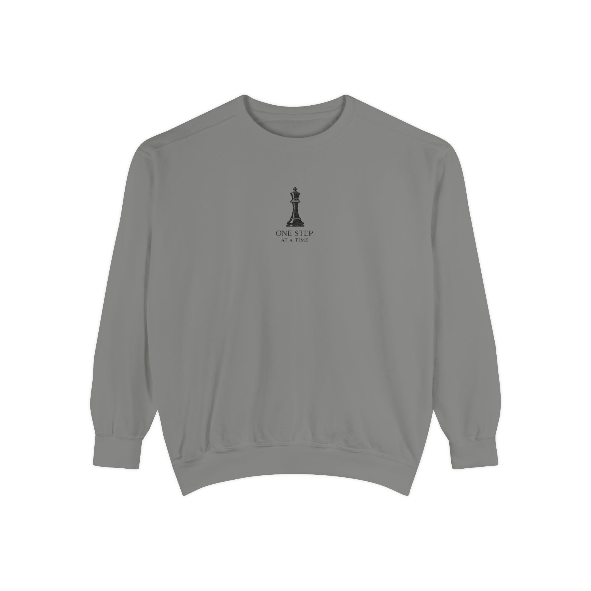 Minimalist Statue Crewneck Sweatshirt — "Love Over Fear" Graphic