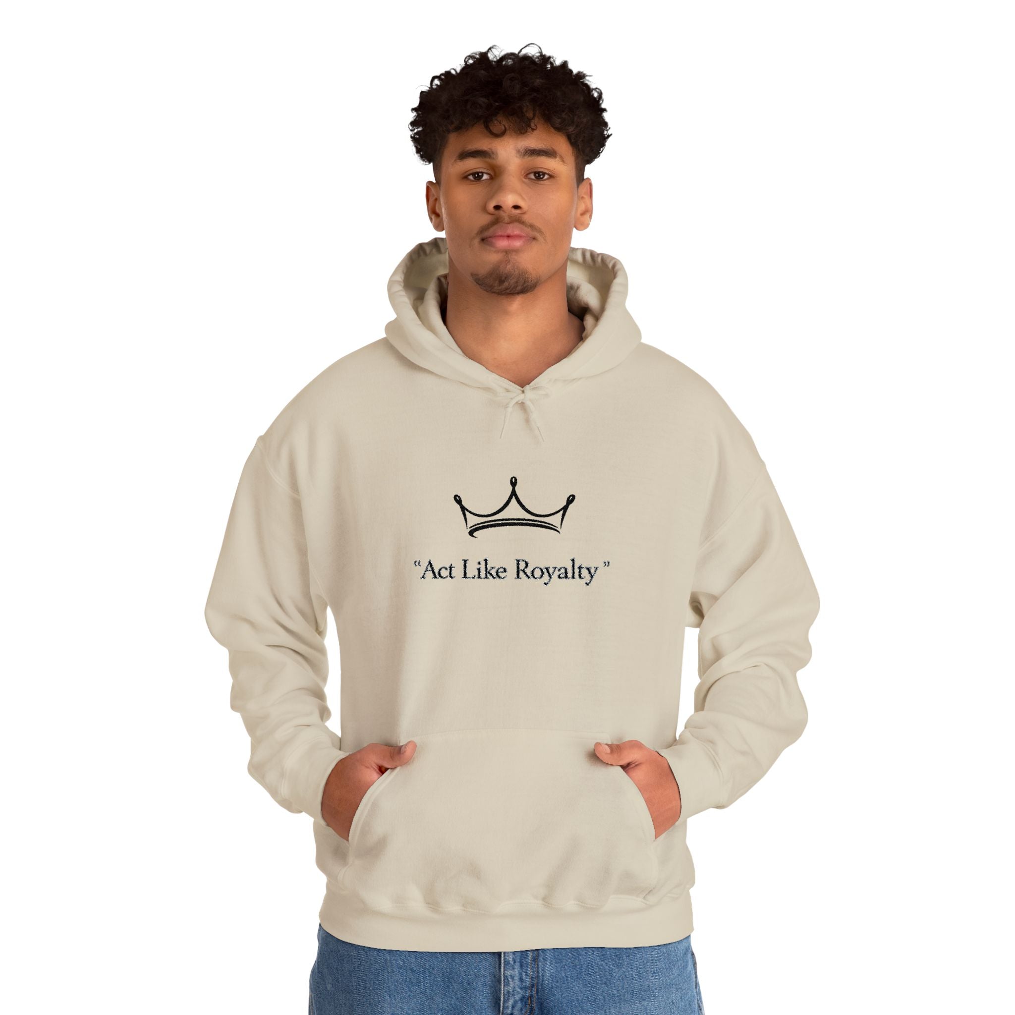 Act Like Royalty Hoodie — Minimal Crown Graphic Sweatshirt