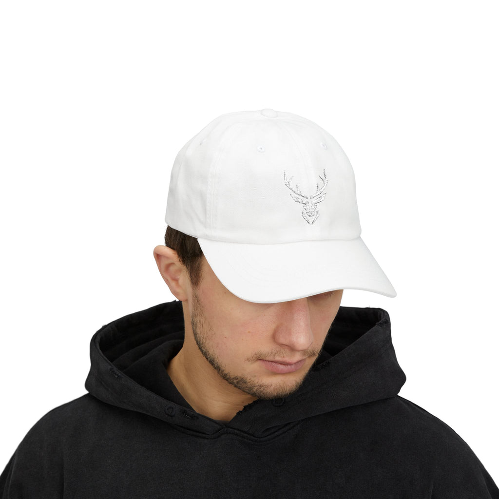 Deer Skull Dad Cap — Minimal Rustic Antler Baseball Hat