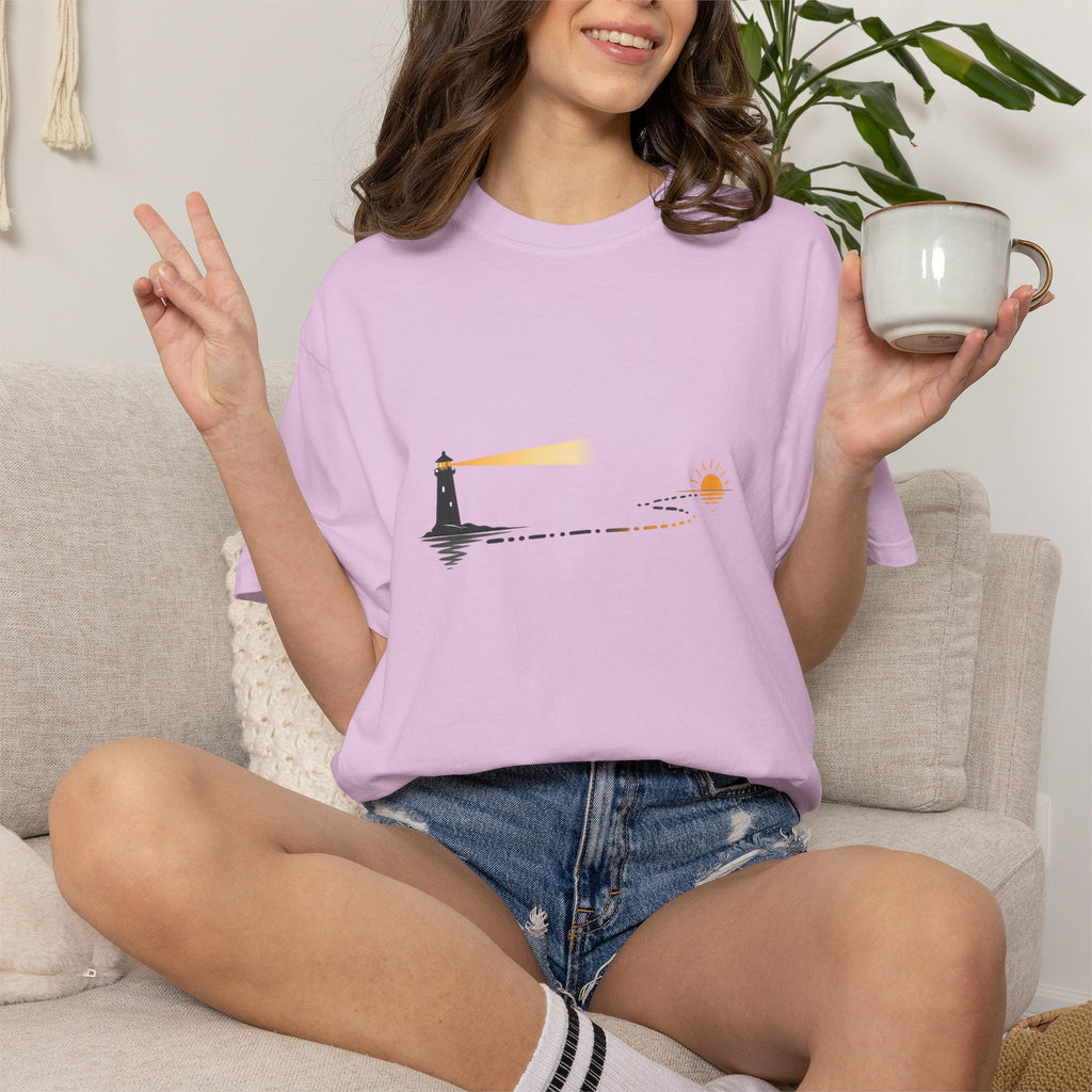 Lighthouse Sunset Graphic T-Shirt