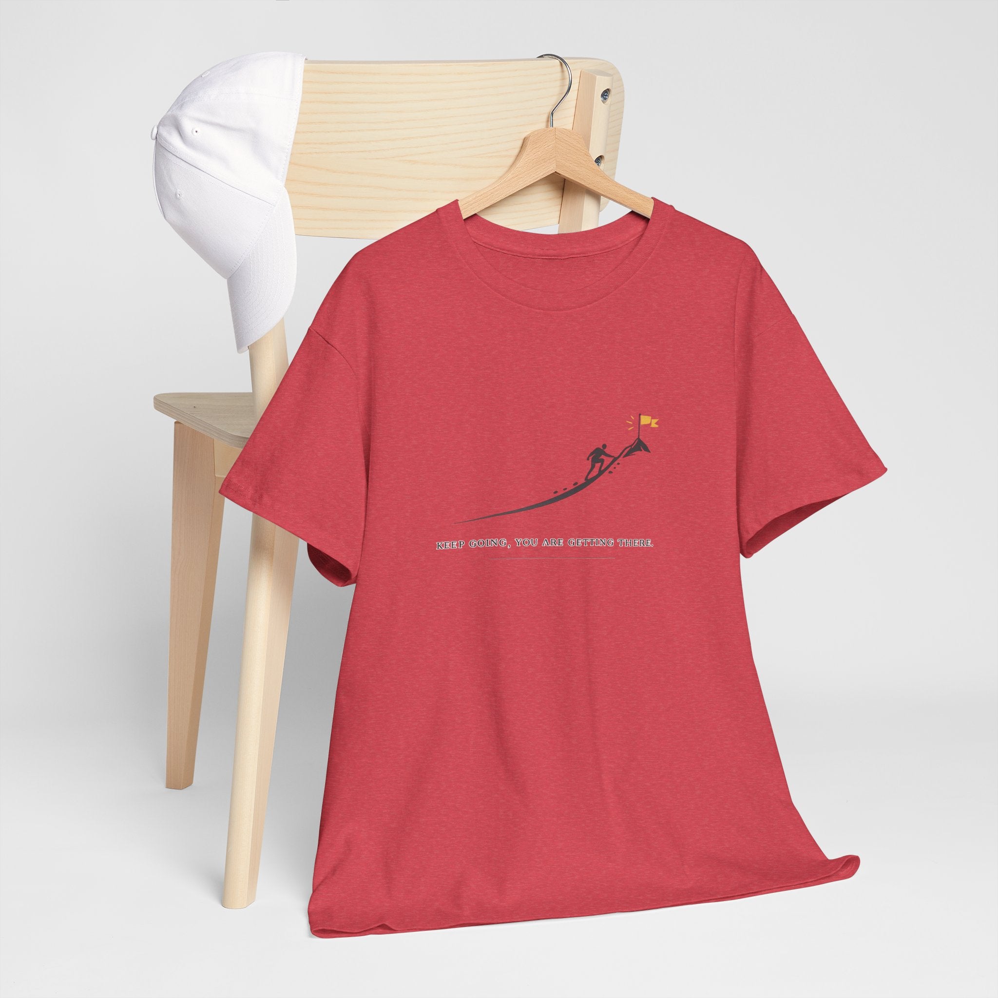T-Shirt — Tiny Mountain Climber Design "Keep Going, You Are Getting There"