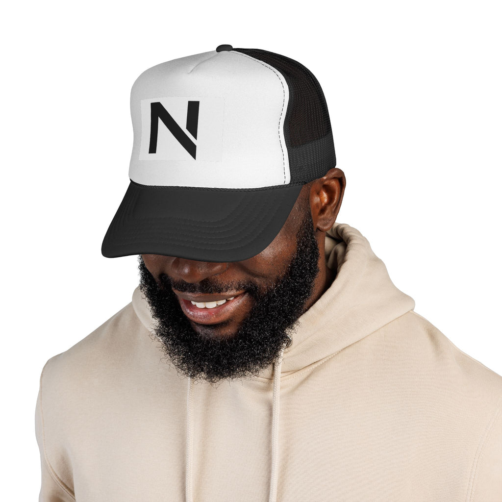 N Logo Trucker Cap — Minimal Monogram Mesh Hat