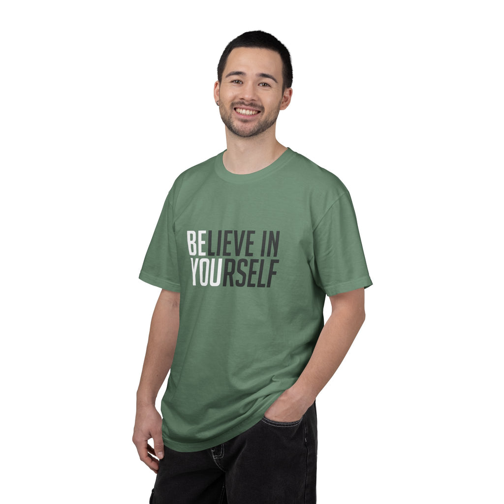 Believe In Yourself motivational text T-shirt | Typography tee, positive affirmation