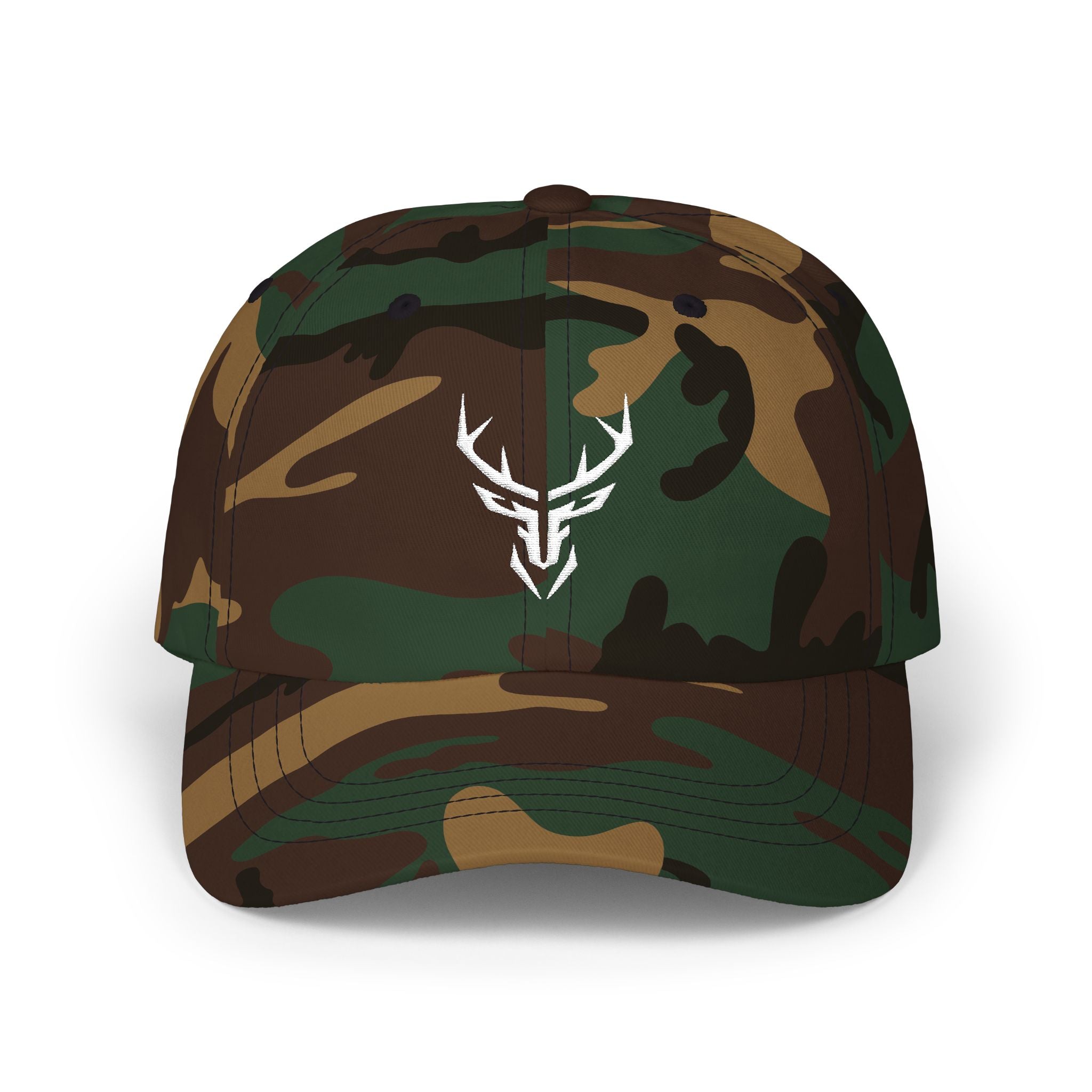 Deer Skull Dad Cap — Minimal Rustic Antler Baseball Hat