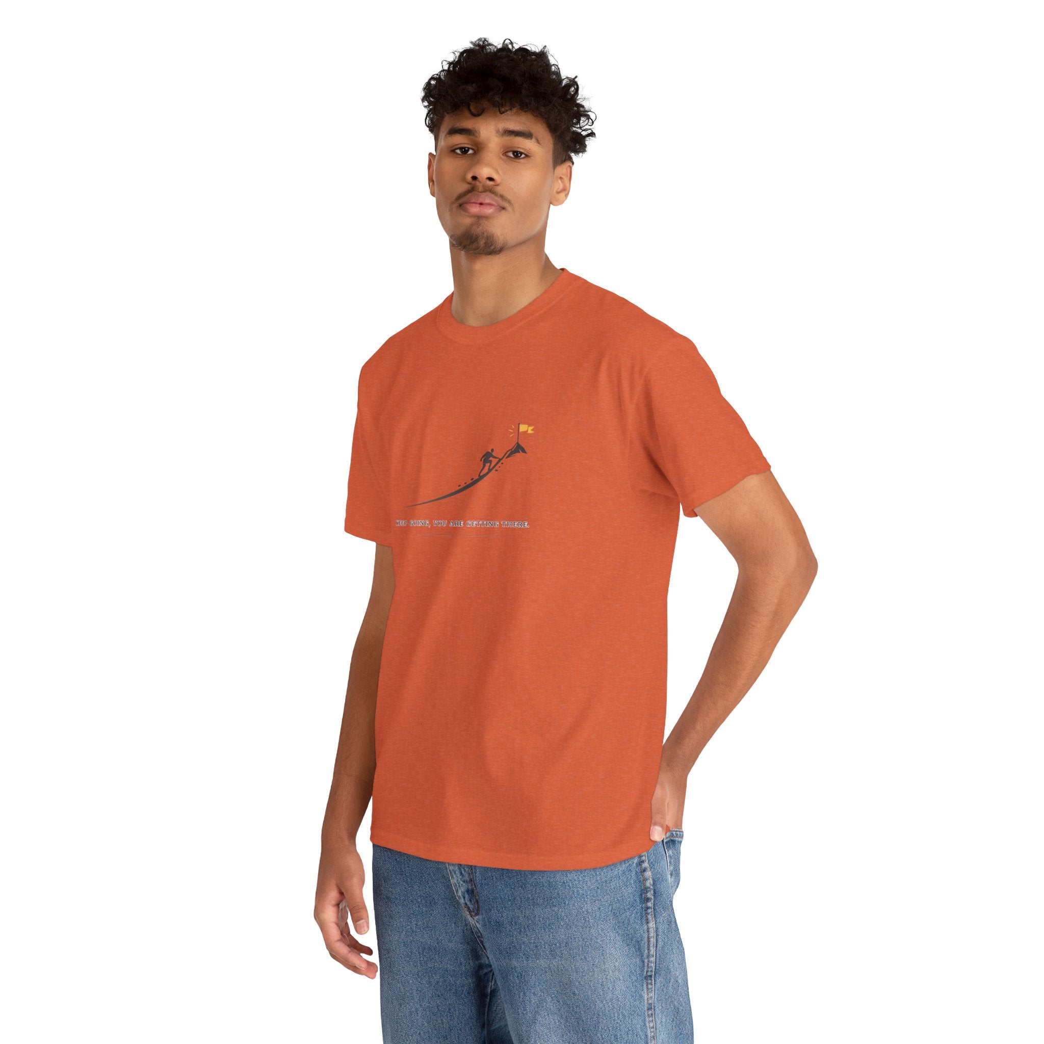 T-Shirt — Tiny Mountain Climber Design "Keep Going, You Are Getting There"