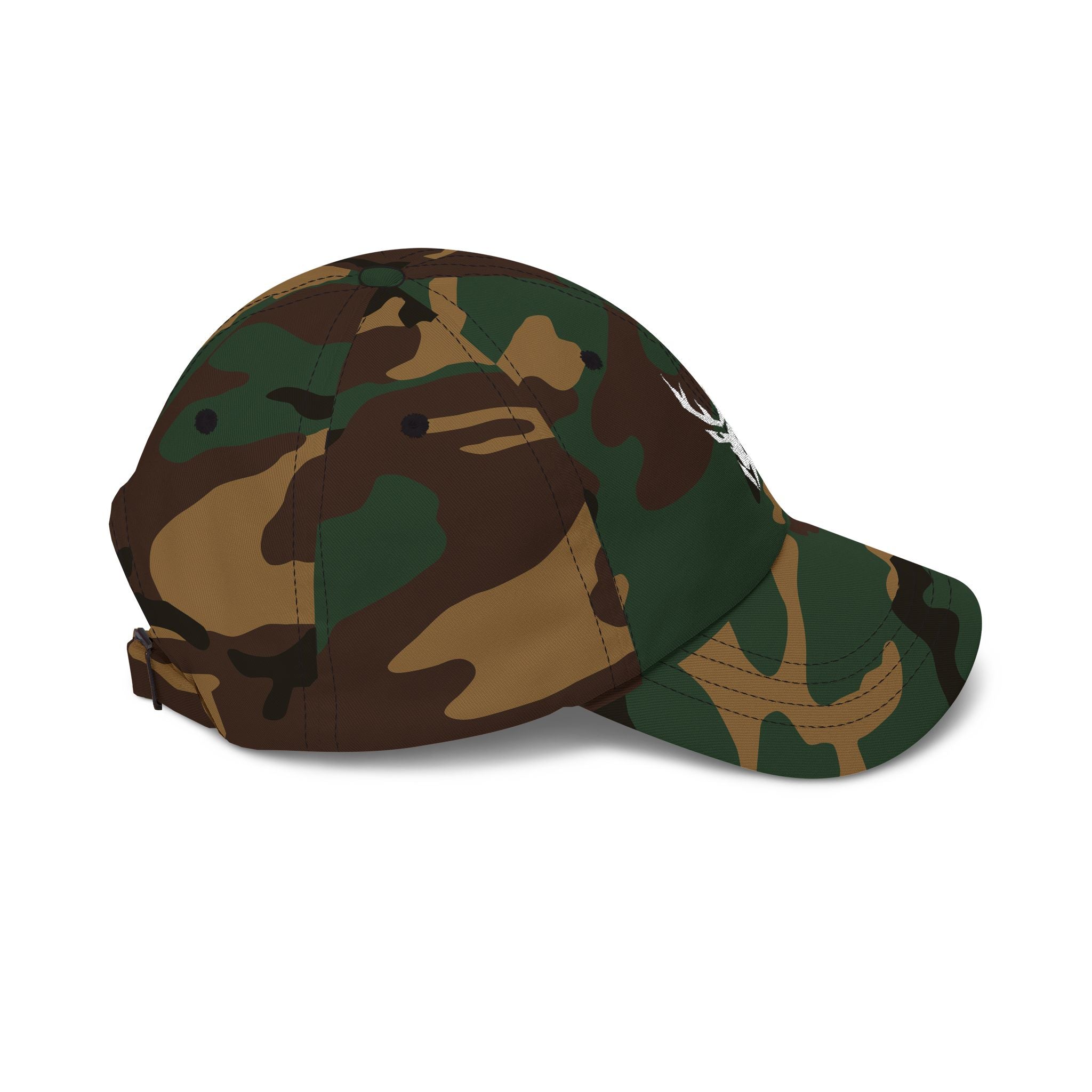 Deer Skull Dad Cap — Minimal Rustic Antler Baseball Hat