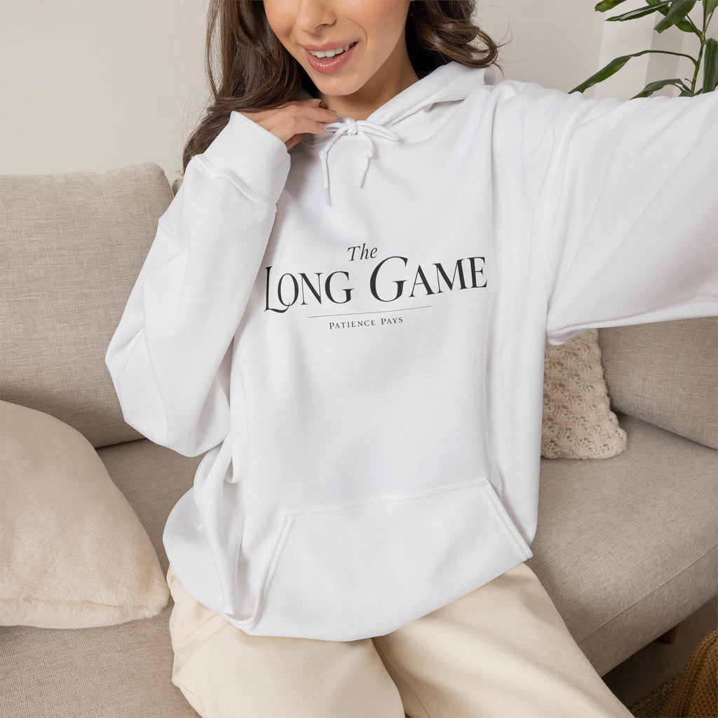 The Long Game Hoodie — Minimalist Motivational Pullover