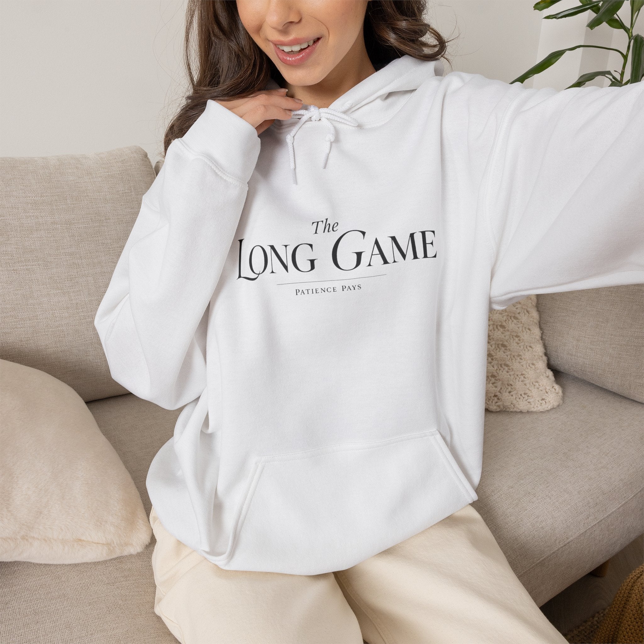 The Long Game Hoodie — Minimalist Motivational Pullover