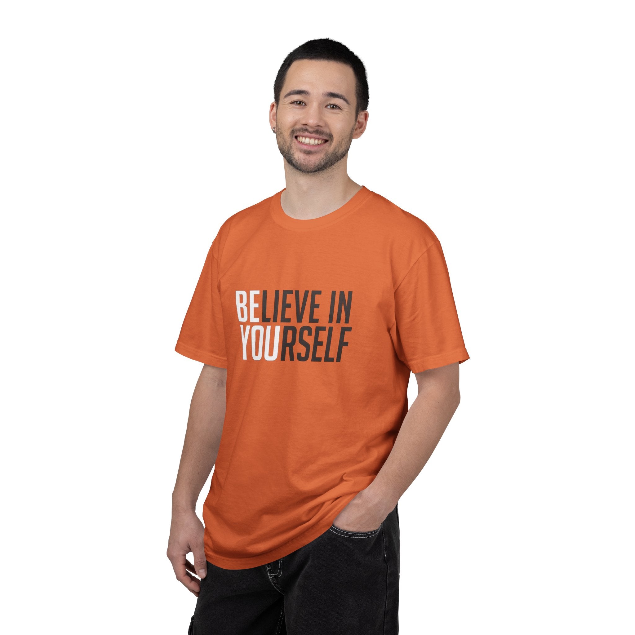 Believe In Yourself motivational text T-shirt | Typography tee, positive affirmation