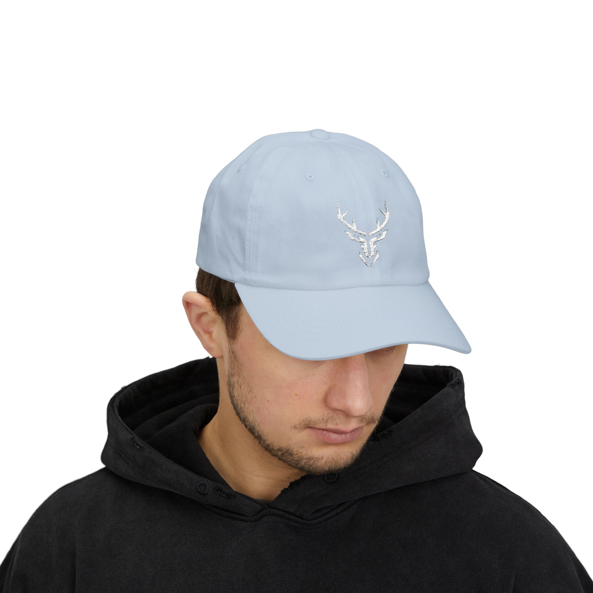 Deer Skull Dad Cap — Minimal Rustic Antler Baseball Hat