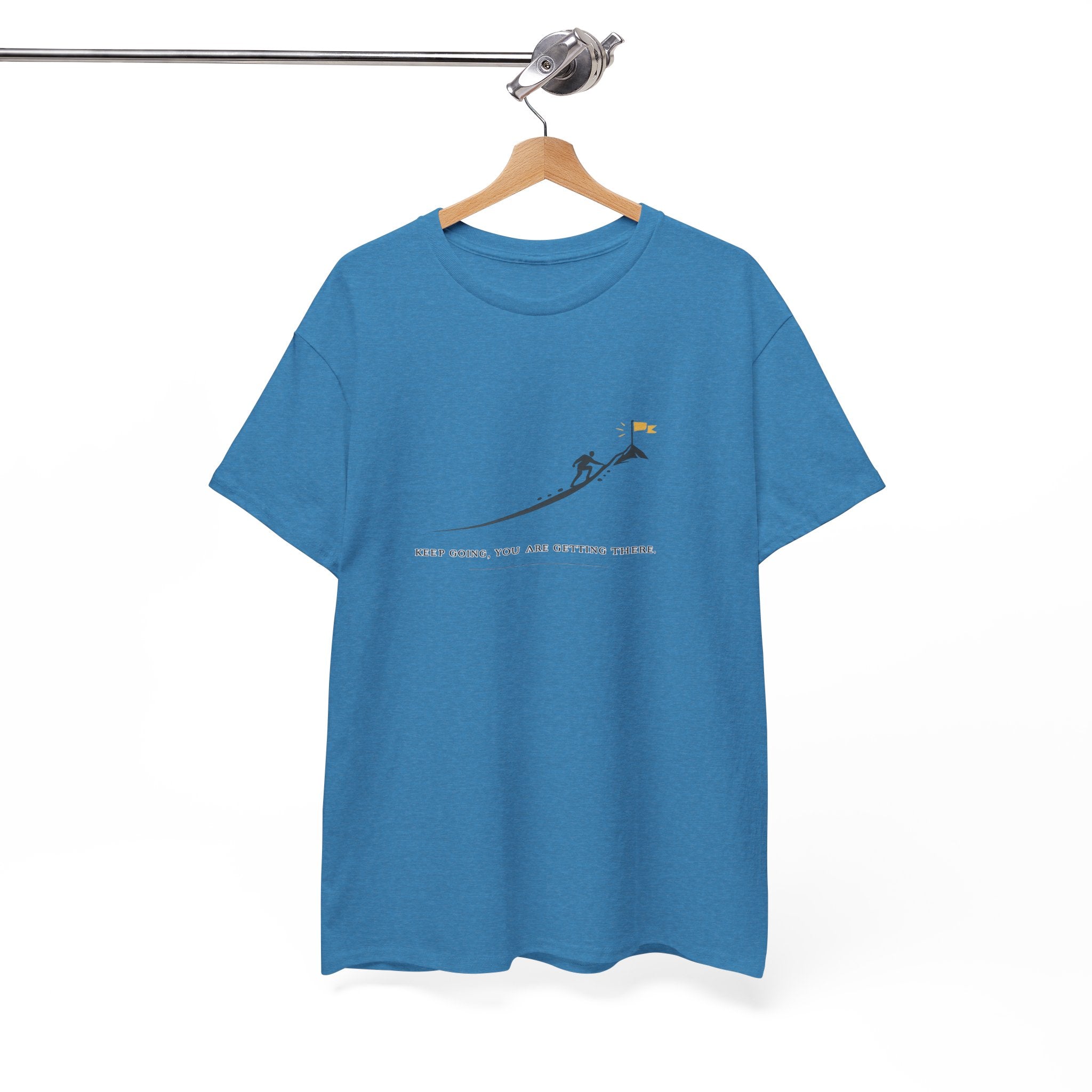T-Shirt — Tiny Mountain Climber Design "Keep Going, You Are Getting There"