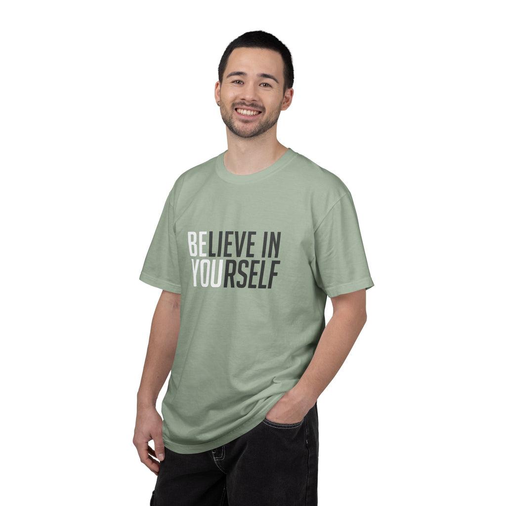 Believe In Yourself motivational text T-shirt | Typography tee, positive affirmation