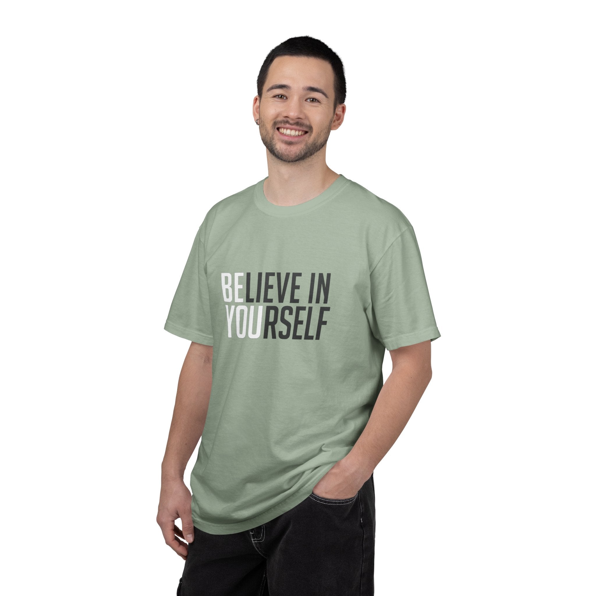 Believe In Yourself motivational text T-shirt | Typography tee, positive affirmation