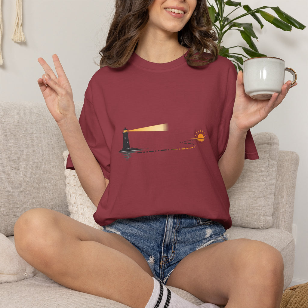 Lighthouse Sunset Graphic T-Shirt