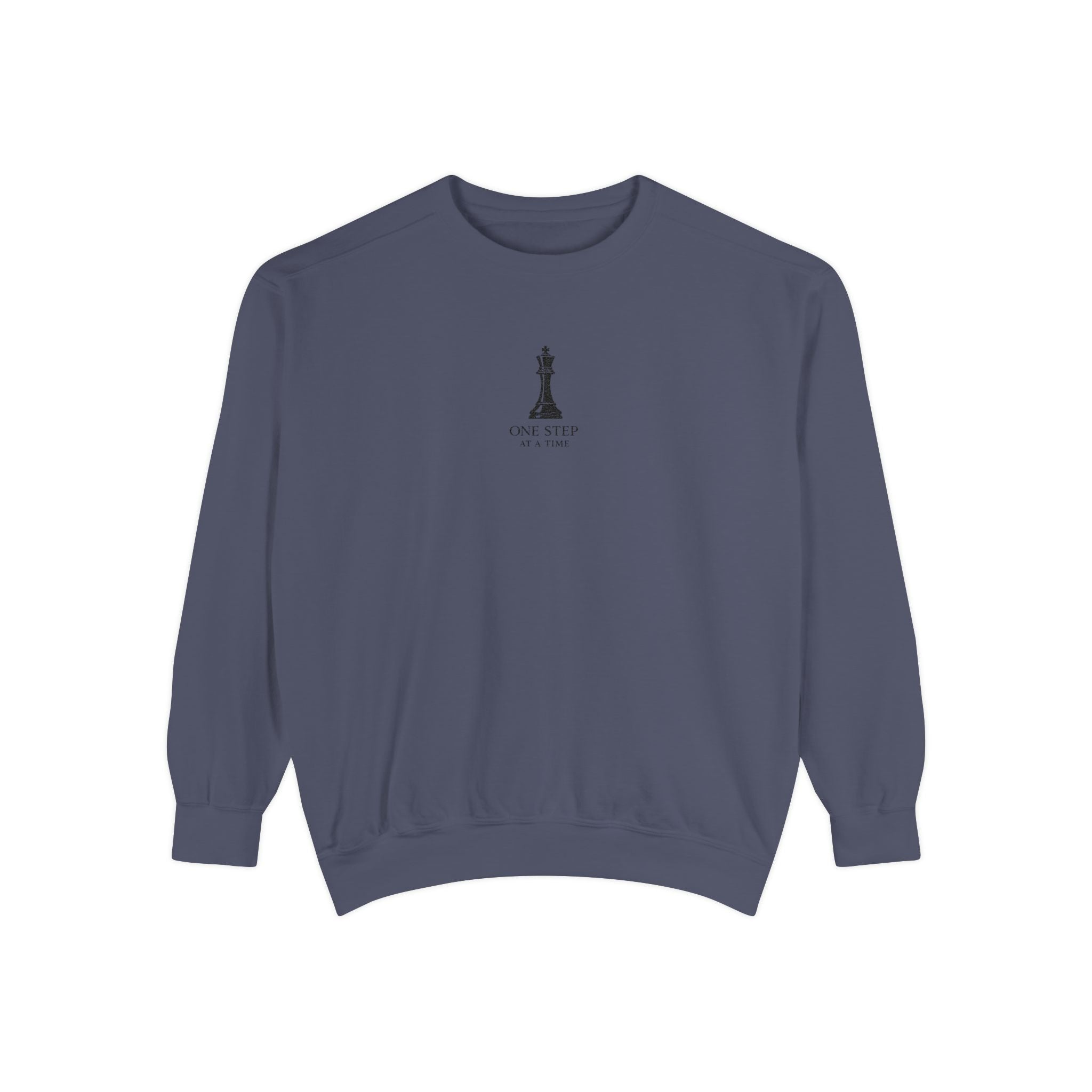 Minimalist Statue Crewneck Sweatshirt — "Love Over Fear" Graphic