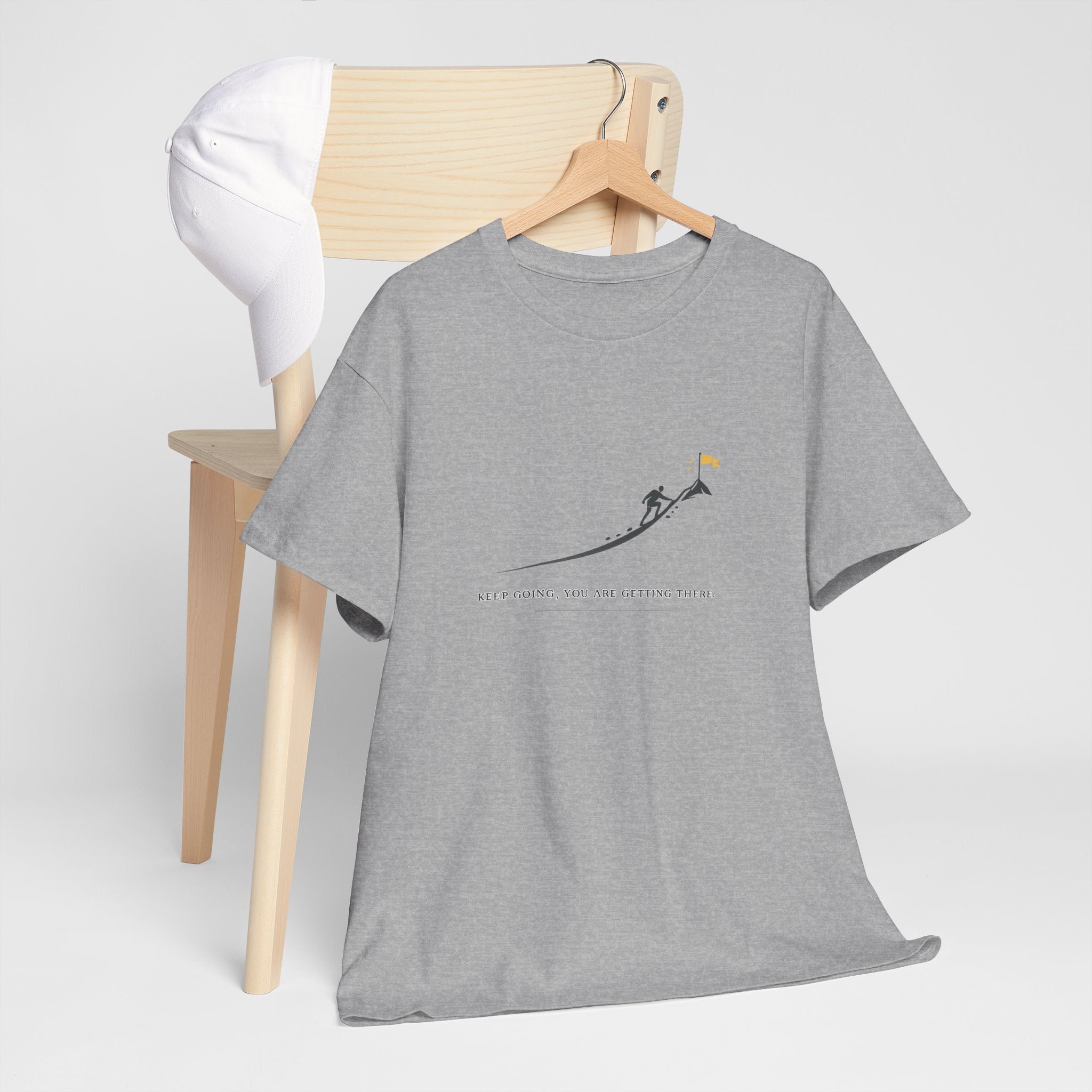 T-Shirt — Tiny Mountain Climber Design "Keep Going, You Are Getting There"