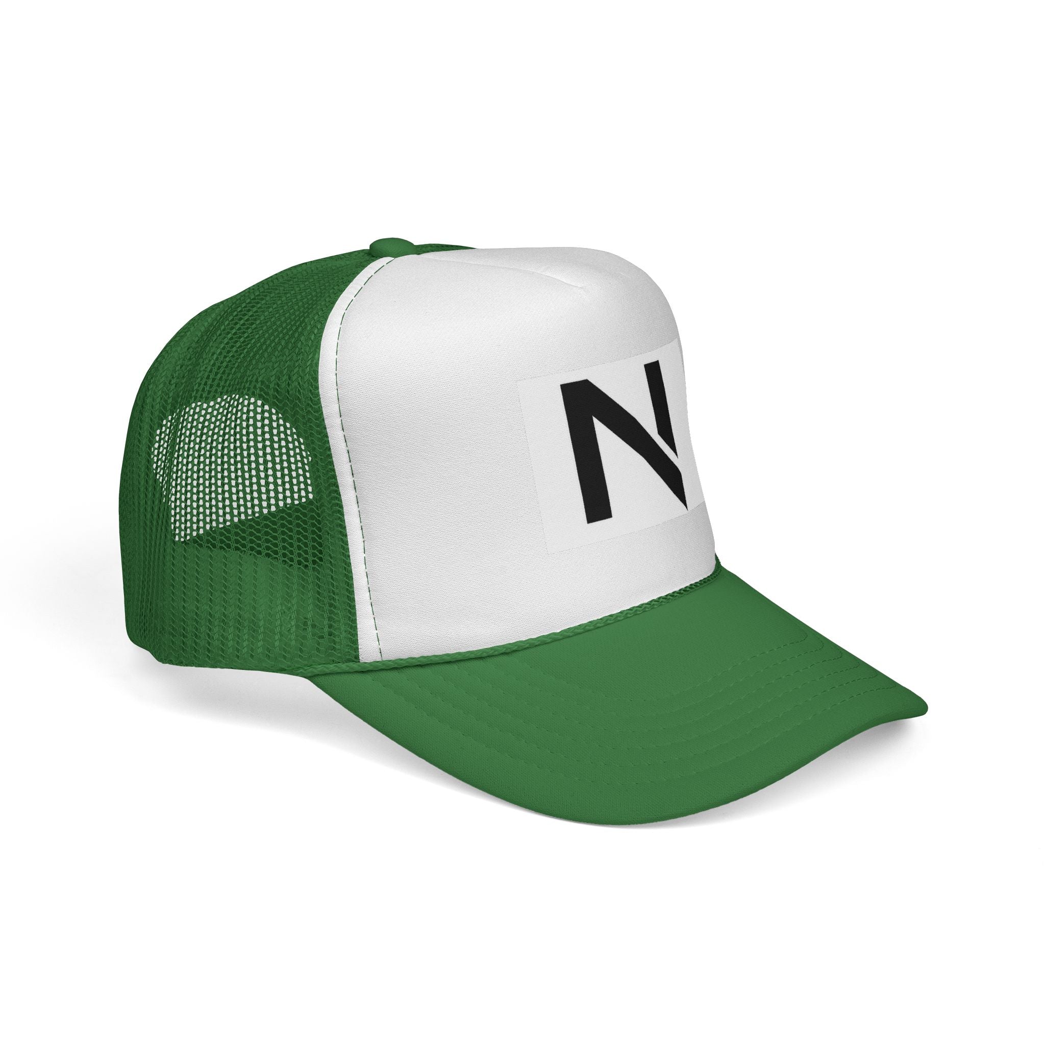 N Logo Trucker Cap — Minimal Monogram Mesh Hat