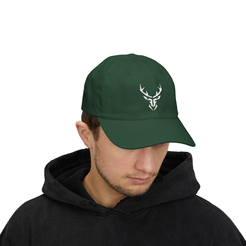 Deer Skull Dad Cap — Minimal Rustic Antler Baseball Hat