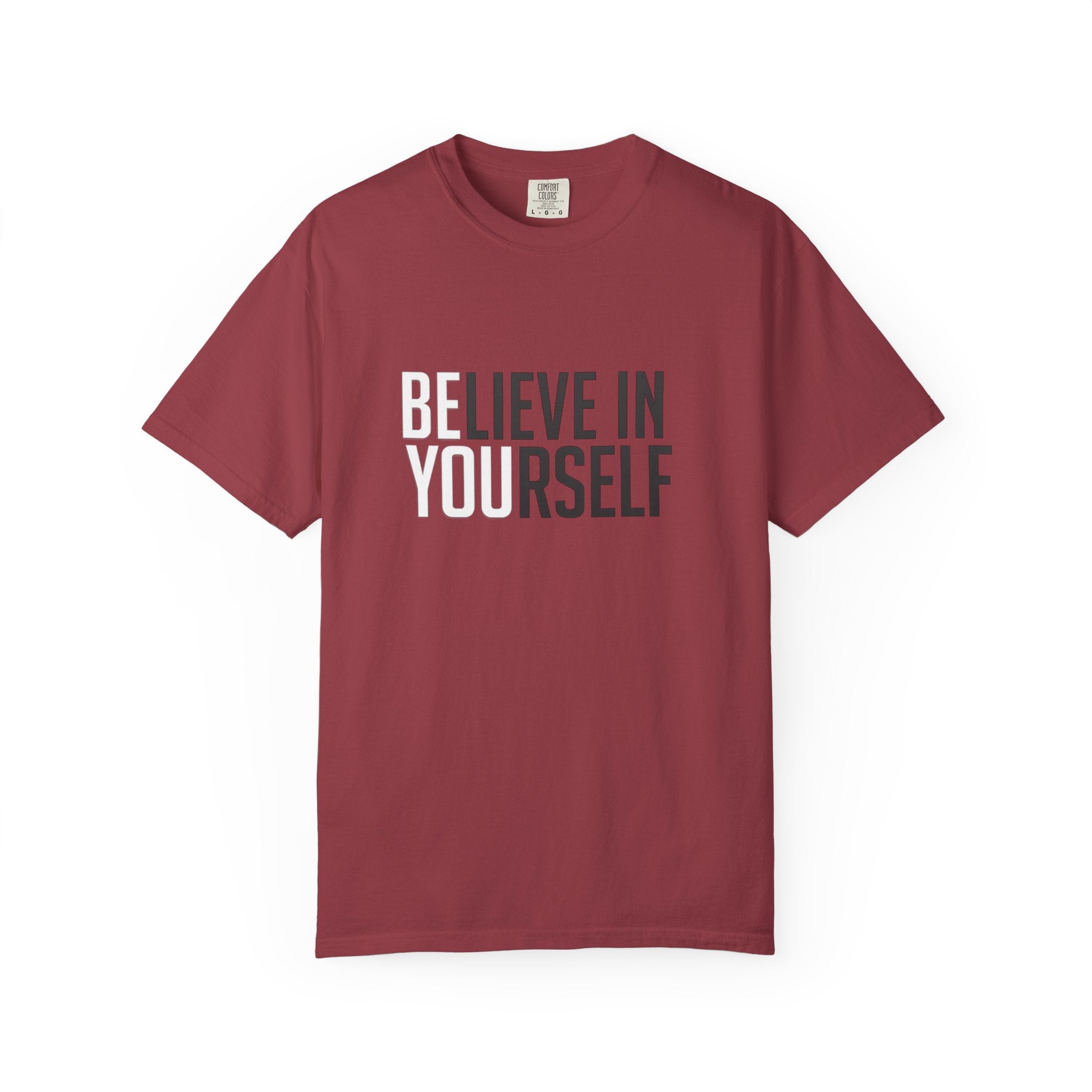 Believe In Yourself motivational text T-shirt | Typography tee, positive affirmation