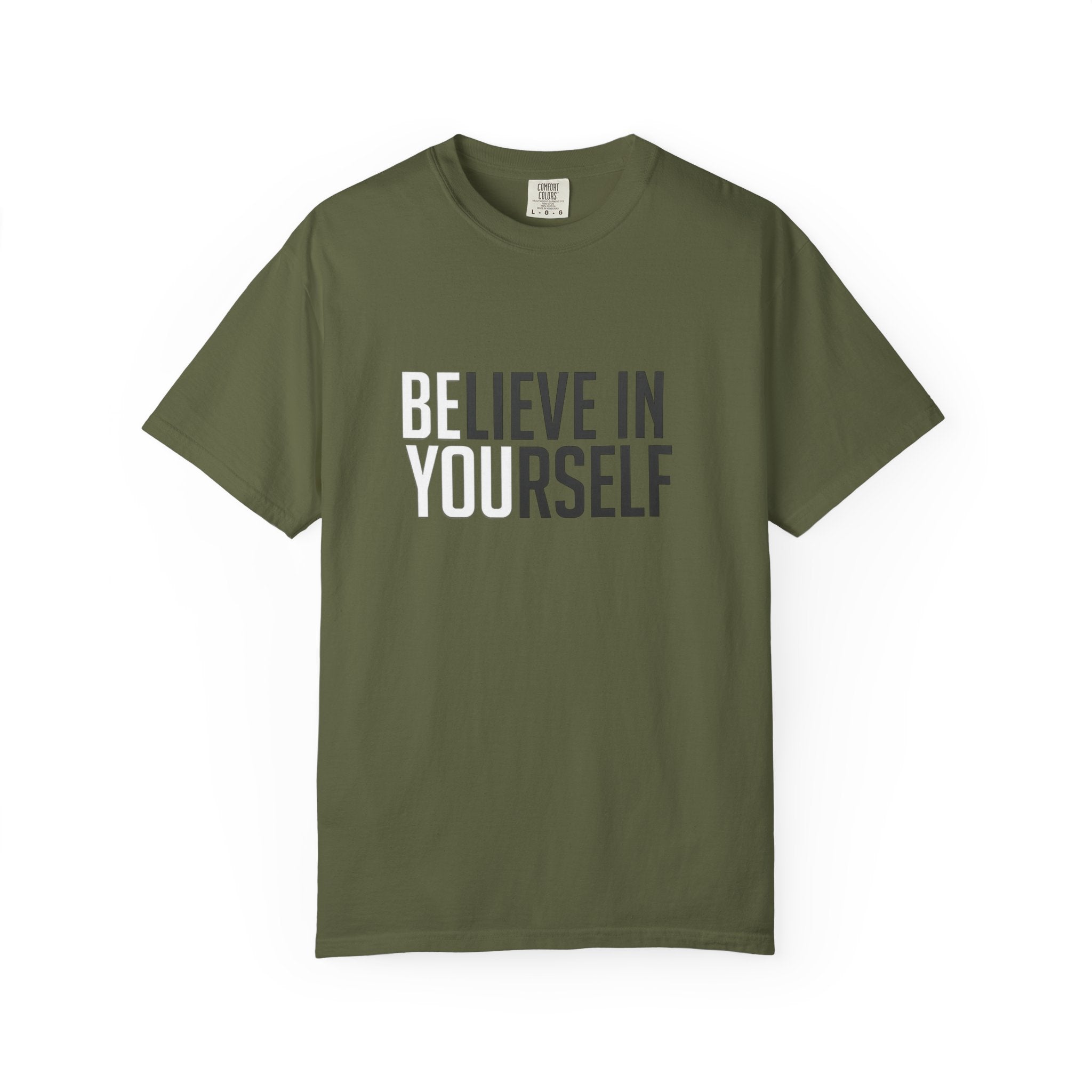 Believe In Yourself motivational text T-shirt | Typography tee, positive affirmation