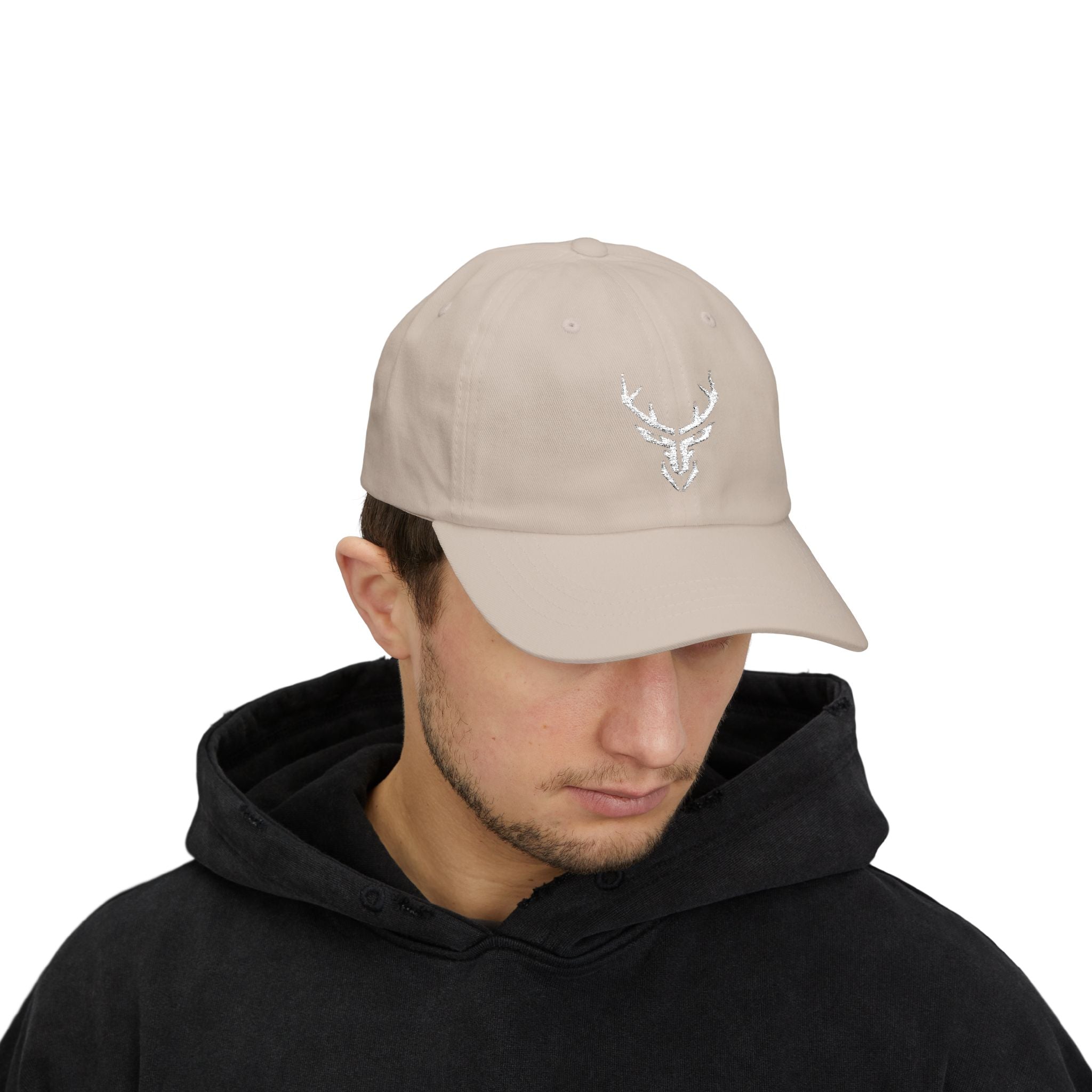 Deer Skull Dad Cap — Minimal Rustic Antler Baseball Hat
