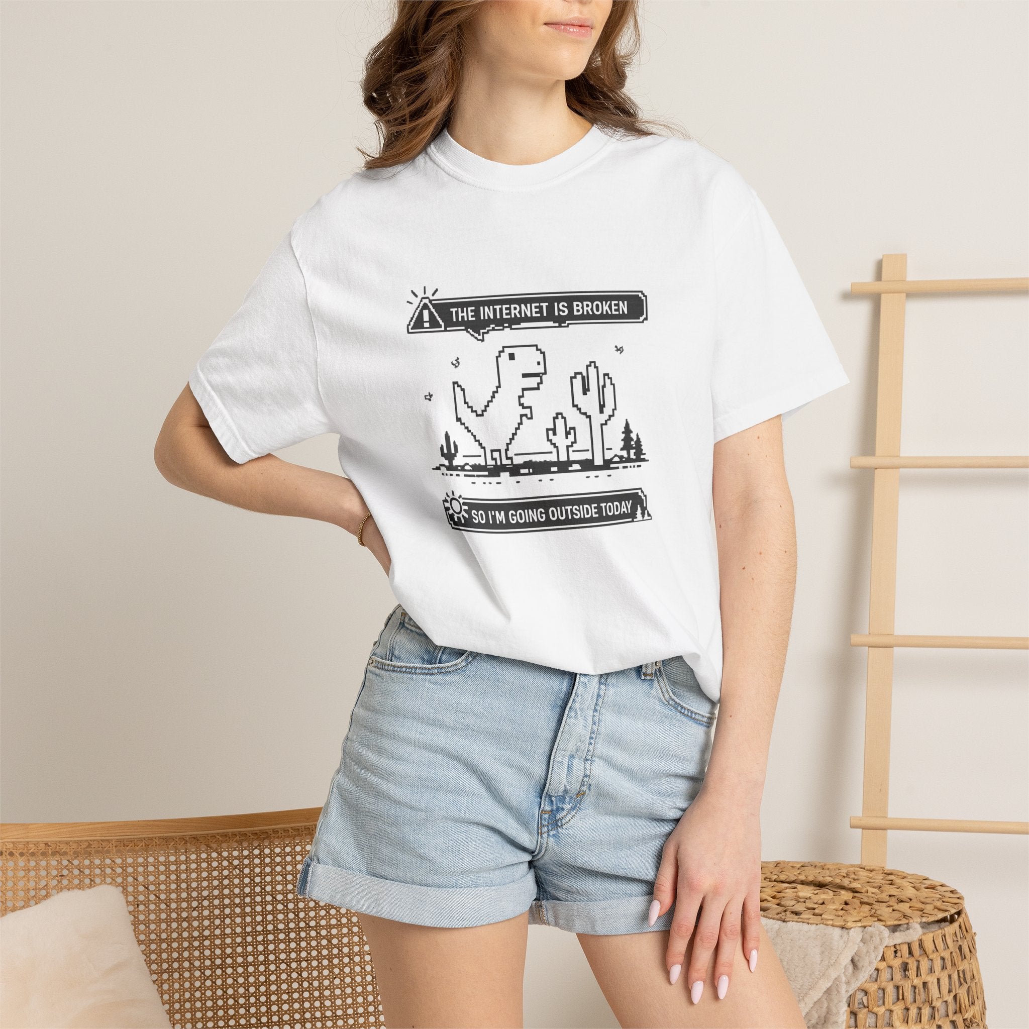 The Internet Is Broken — Dino Offline Graphic T-Shirt