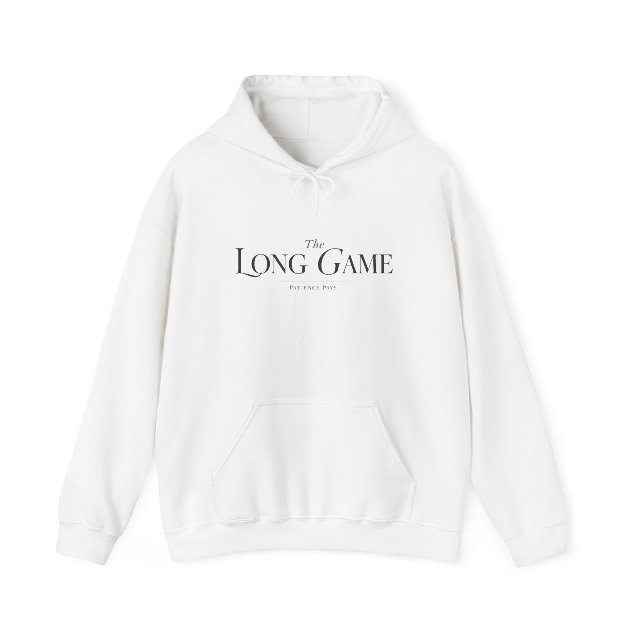 The Long Game Hoodie — Minimalist Motivational Pullover