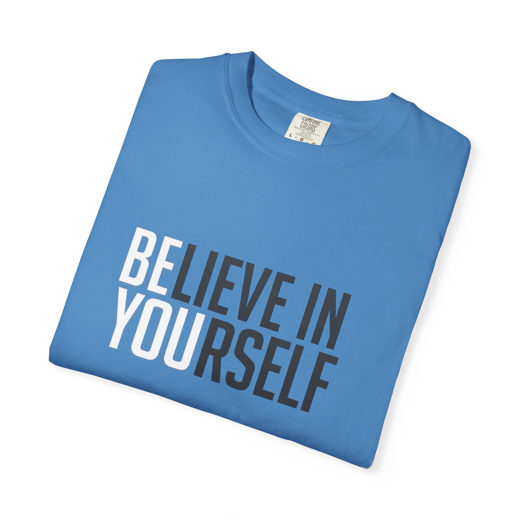 Believe In Yourself motivational text T-shirt | Typography tee, positive affirmation