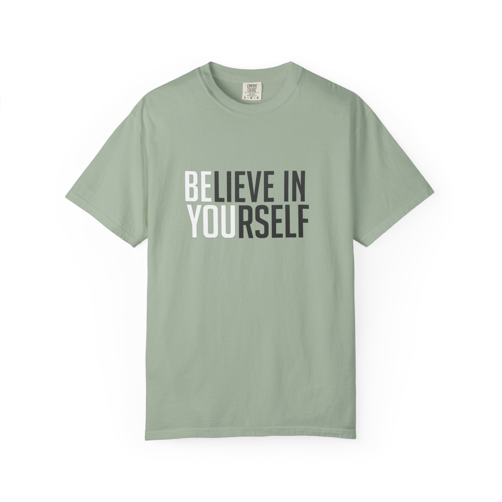Believe In Yourself motivational text T-shirt | Typography tee, positive affirmation