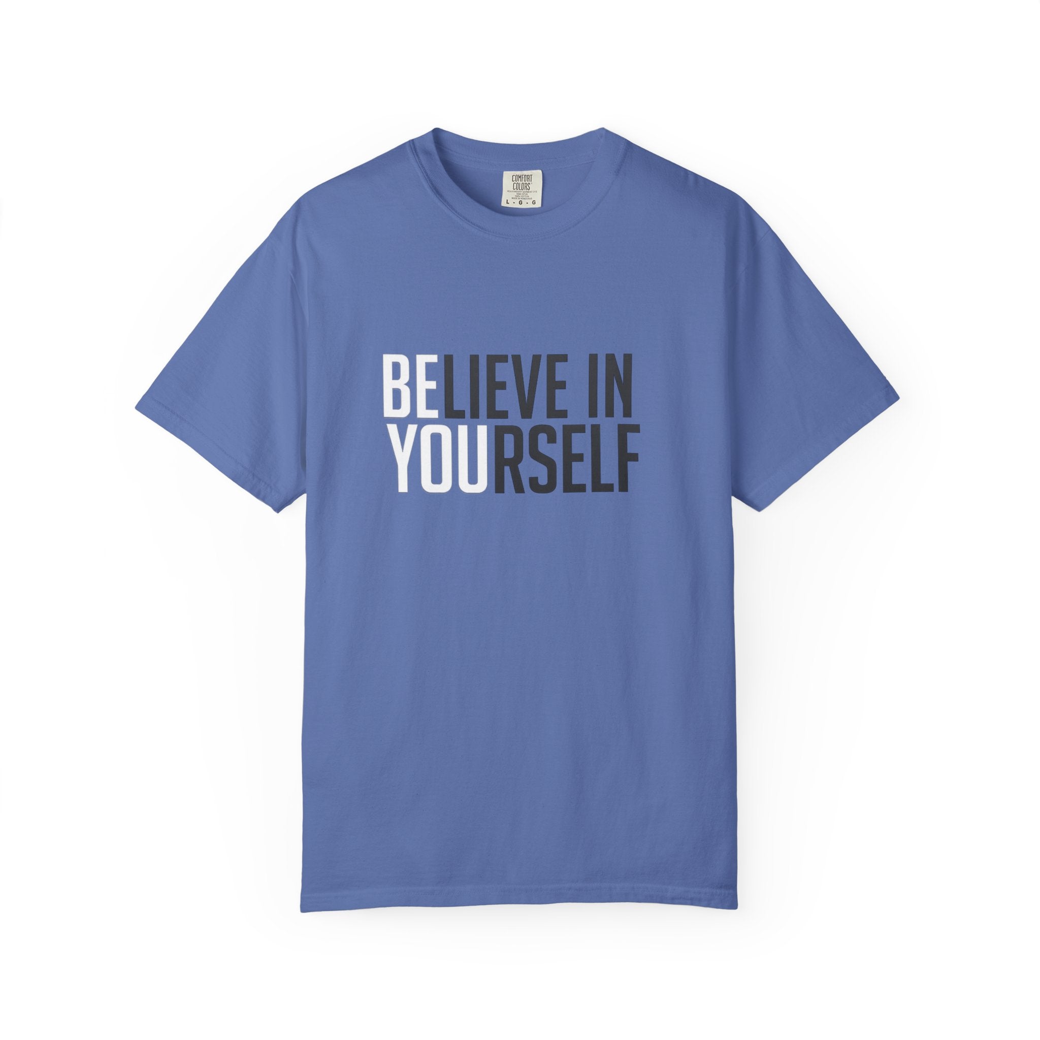 Believe In Yourself motivational text T-shirt | Typography tee, positive affirmation