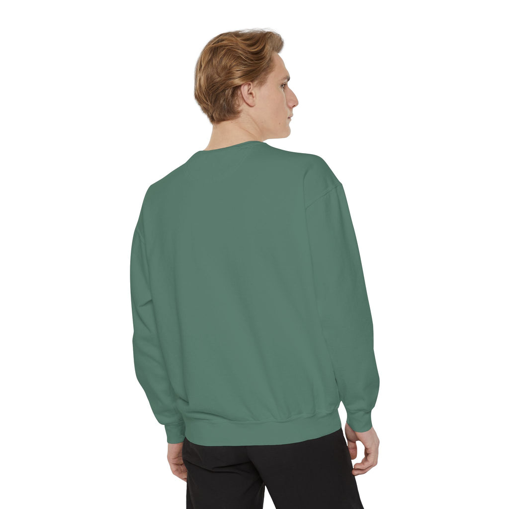 Minimalist Statue Crewneck Sweatshirt — "Love Over Fear" Graphic
