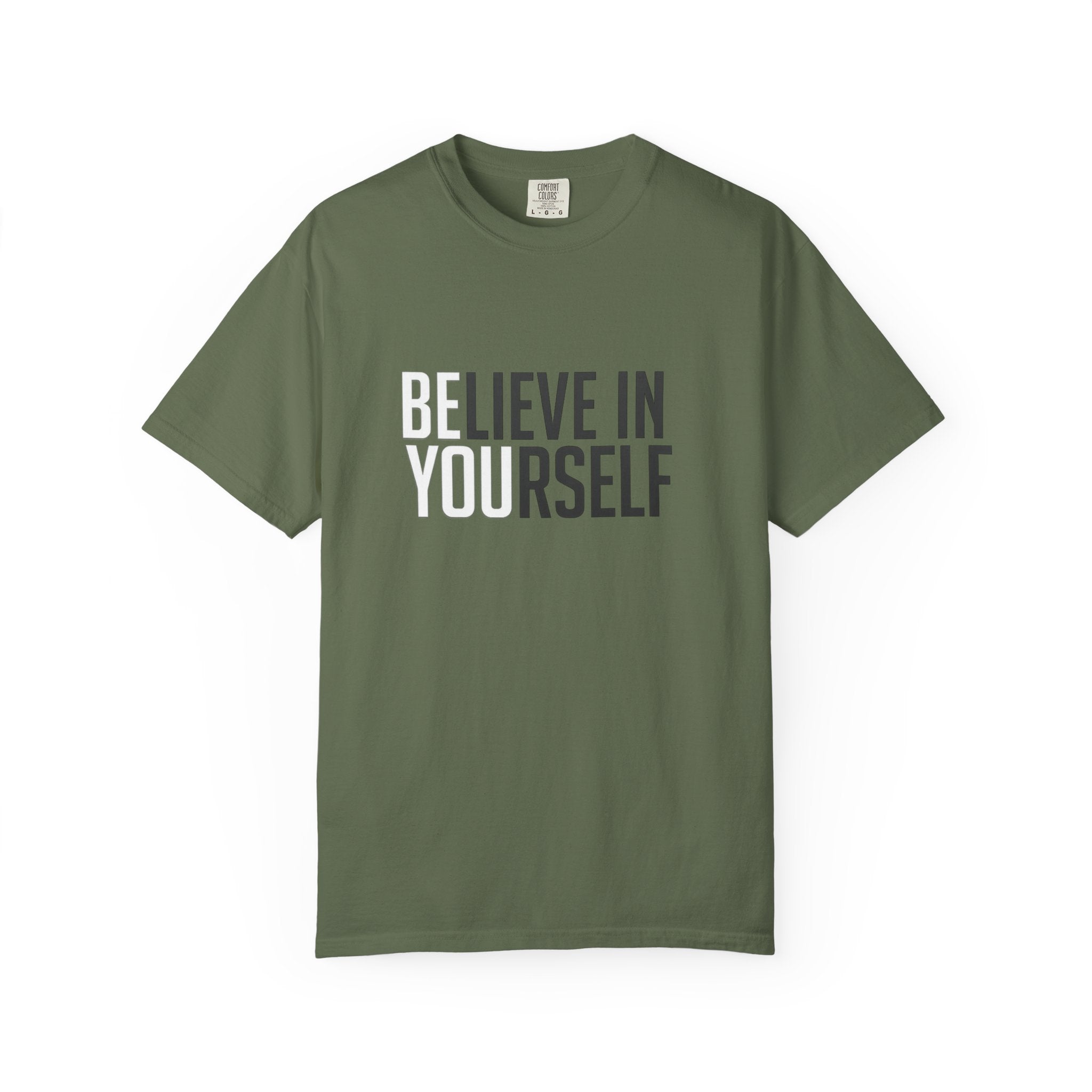 Believe In Yourself motivational text T-shirt | Typography tee, positive affirmation