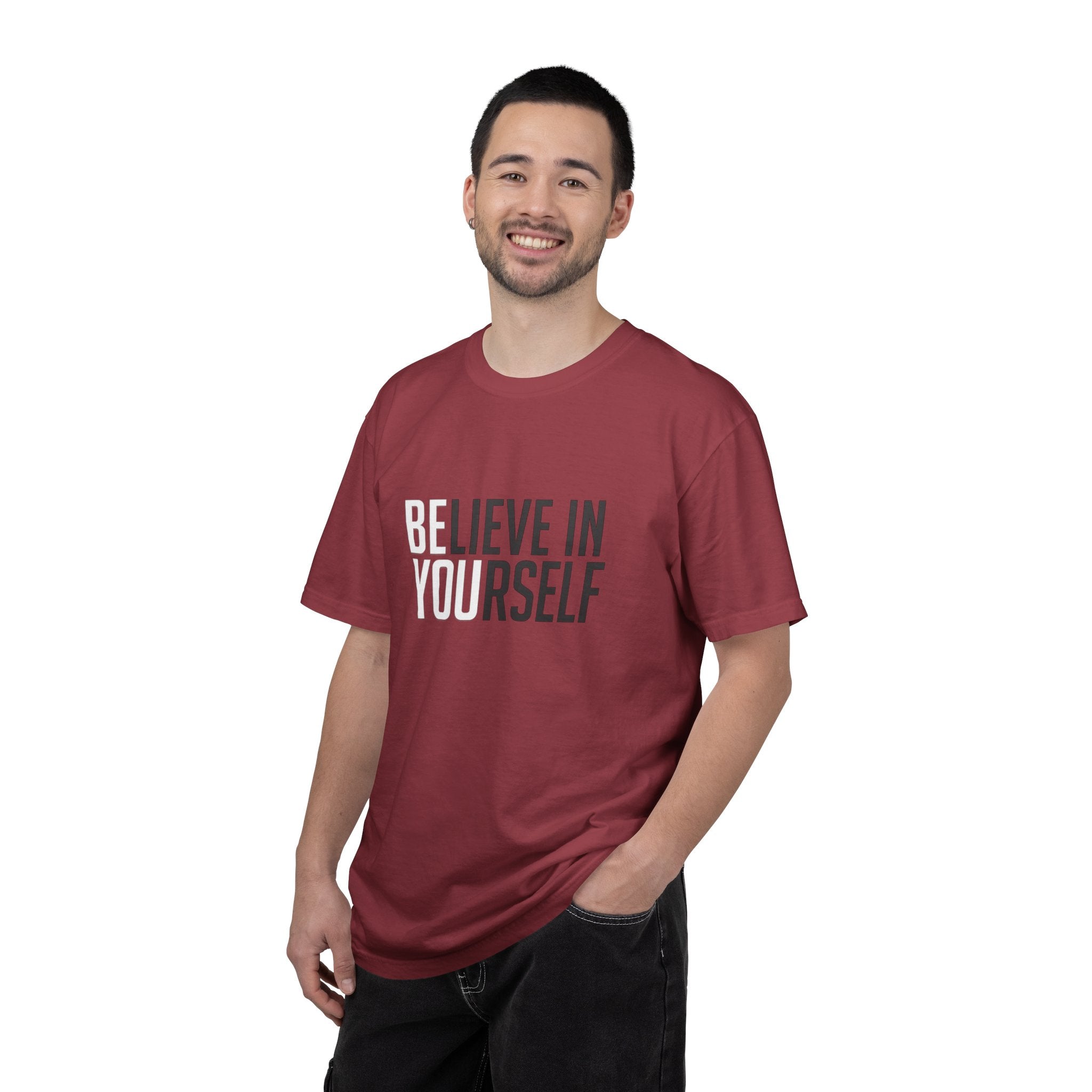 Believe In Yourself motivational text T-shirt | Typography tee, positive affirmation
