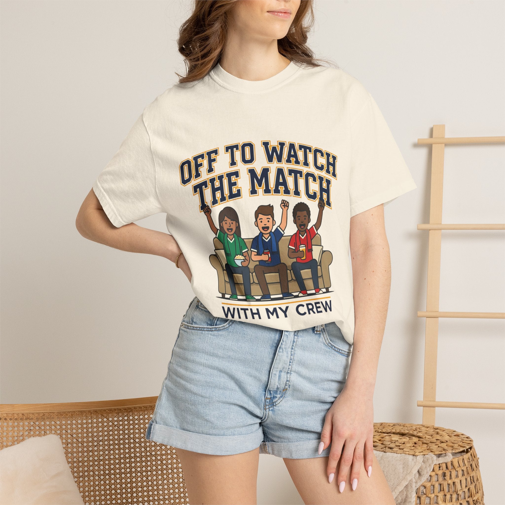Off to Watch the Match T-Shirt — With My Crew Soccer Fan Tee