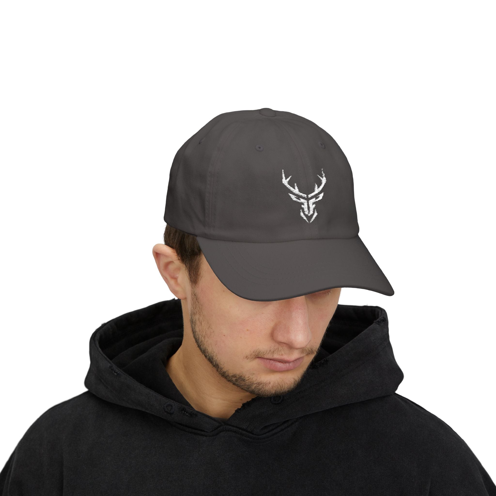 Deer Skull Dad Cap — Minimal Rustic Antler Baseball Hat