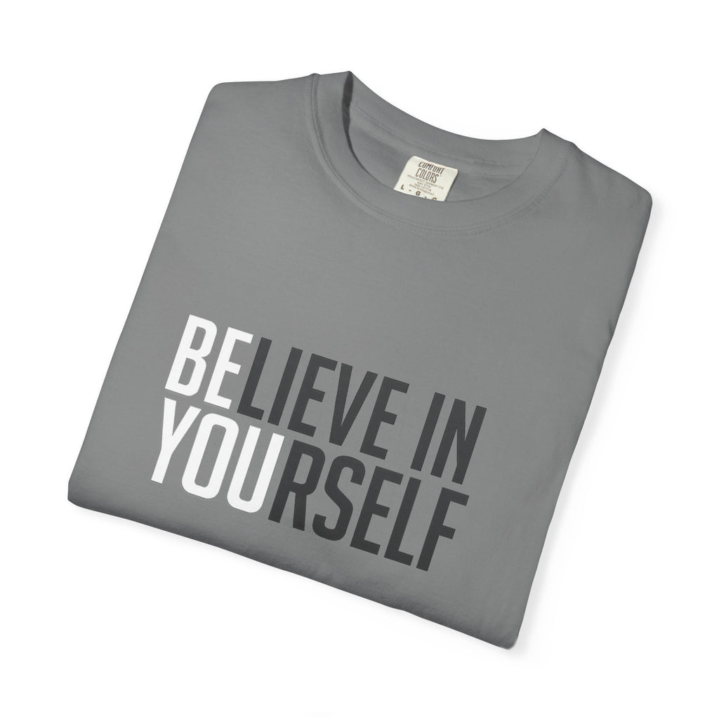Believe In Yourself motivational text T-shirt | Typography tee, positive affirmation