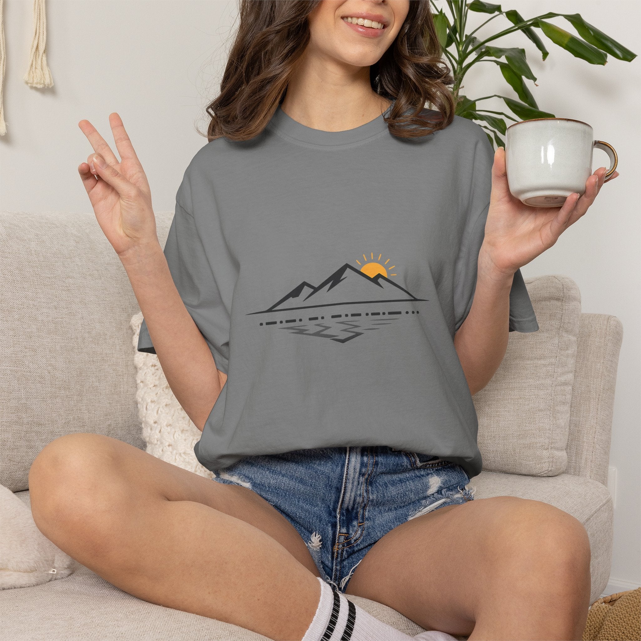 Minimal Mountain Sunset T-Shirt